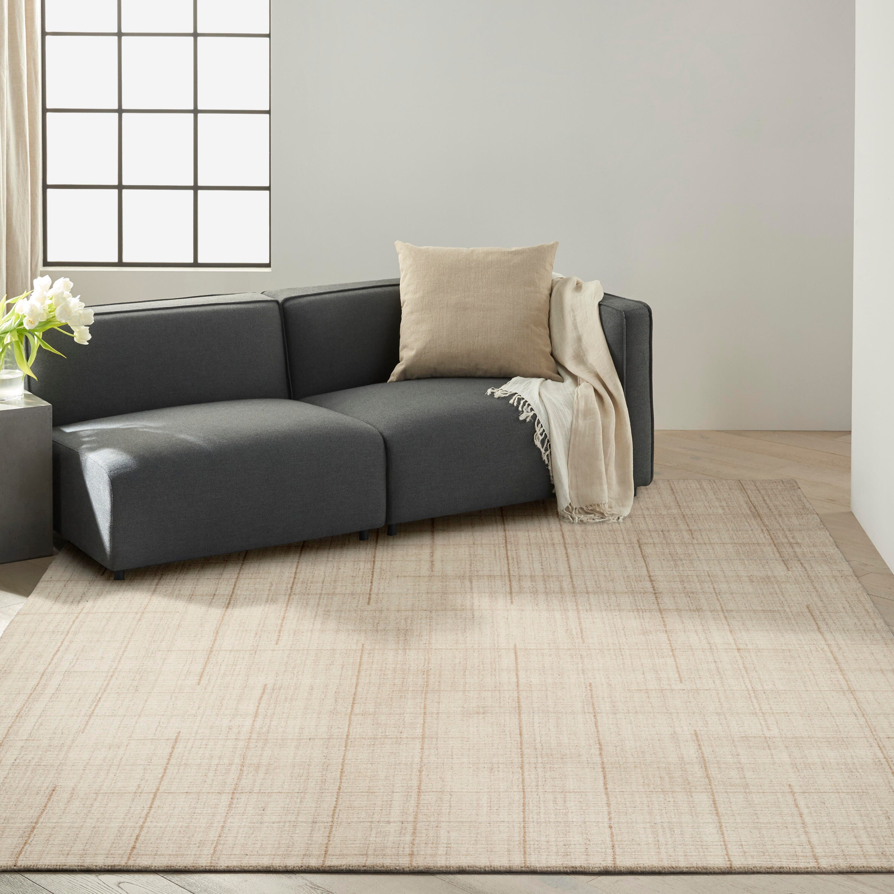 Calvin Klein Architectura 7'9" x 9'9" Area Rug, Natural, large