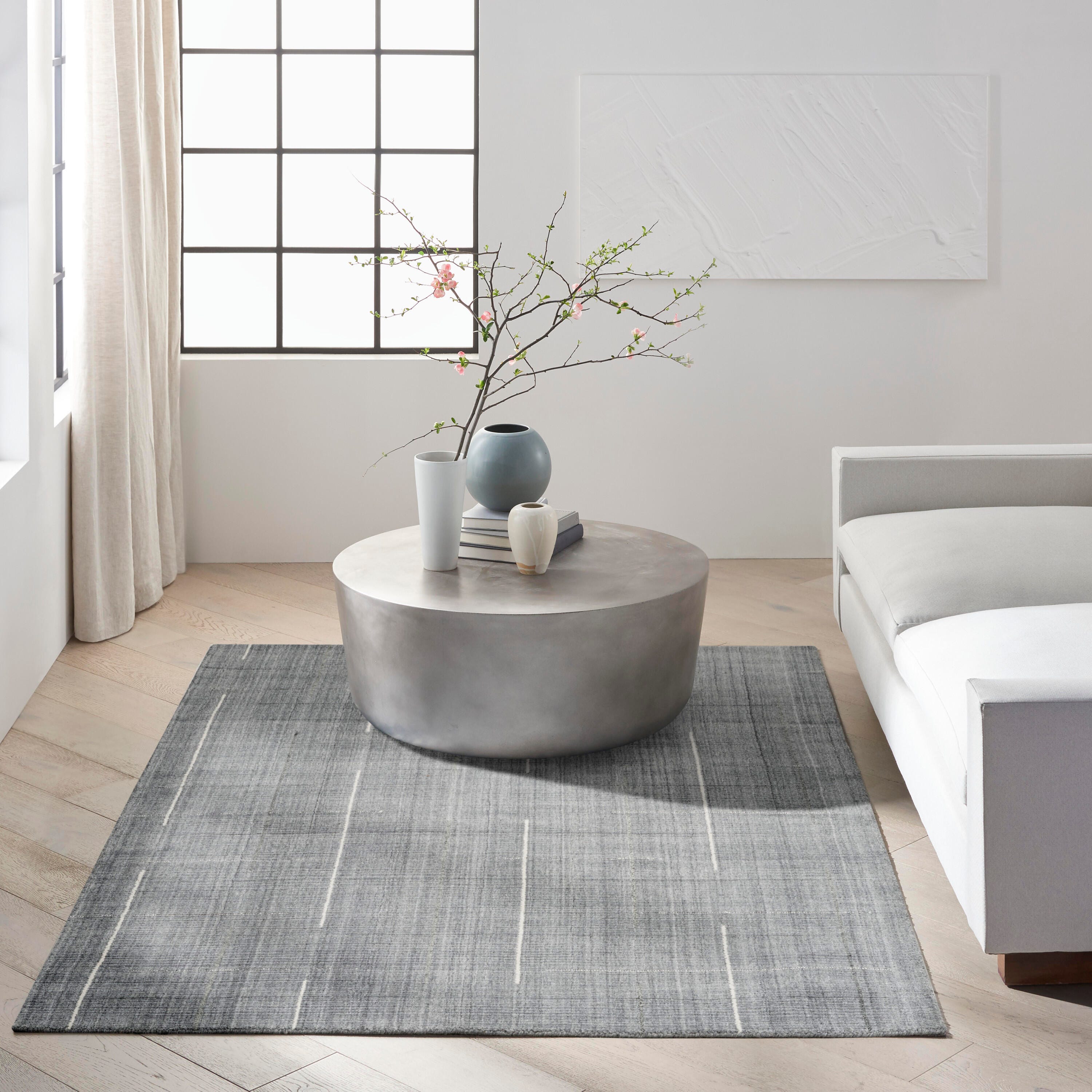Calvin Klein Architectura 5'3" x 7'3" Area Rug, Denim, large