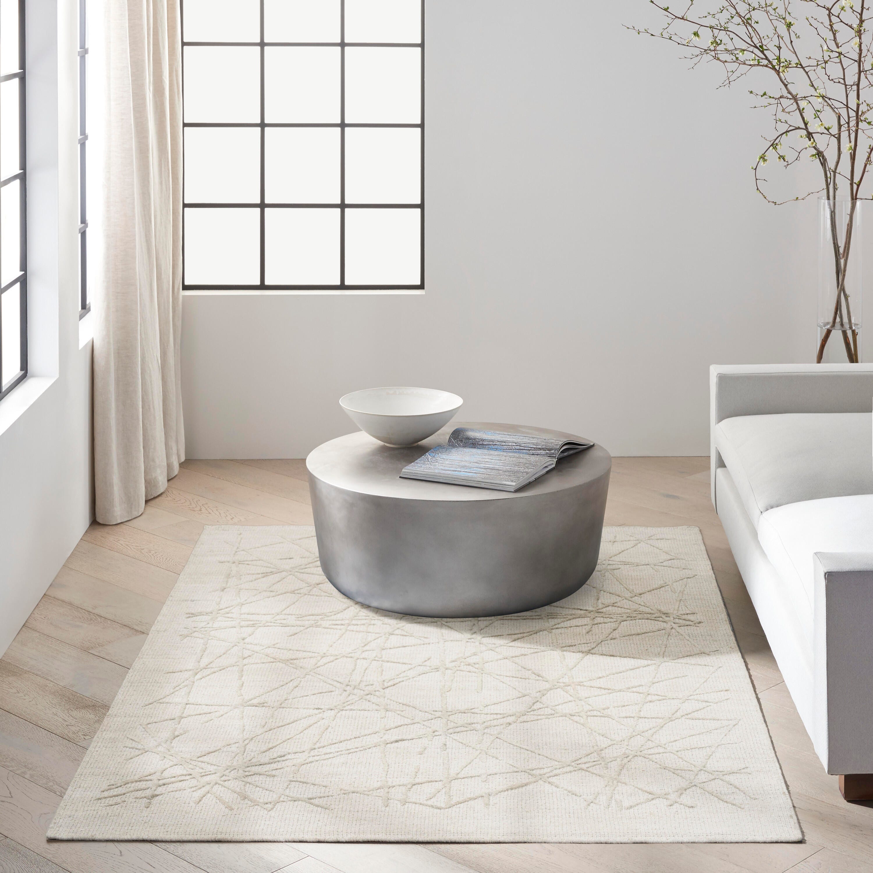 Calvin Klein Wander 5'3" x 7'3" Area Rug, Ivory/Gray, large