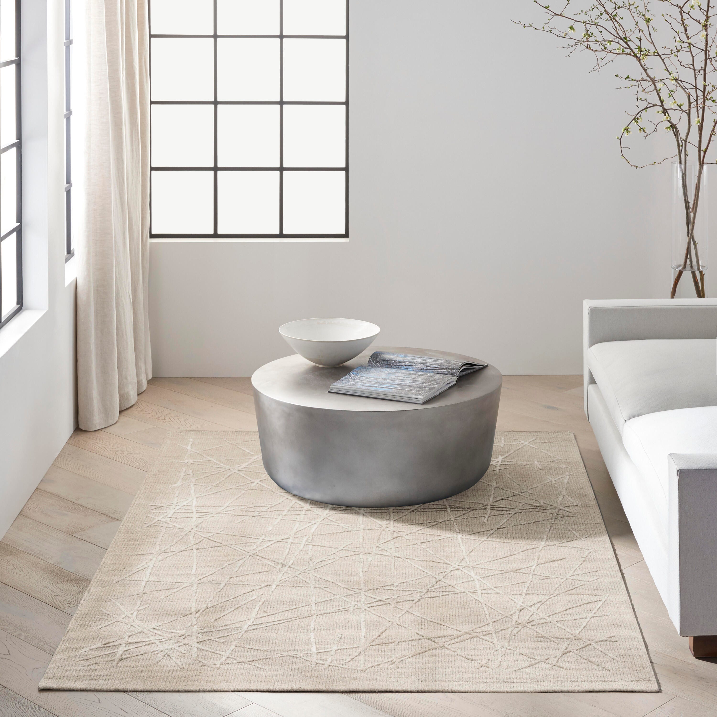 Calvin Klein Wander 5'3" x 7'3" Area Rug, Taupe, large