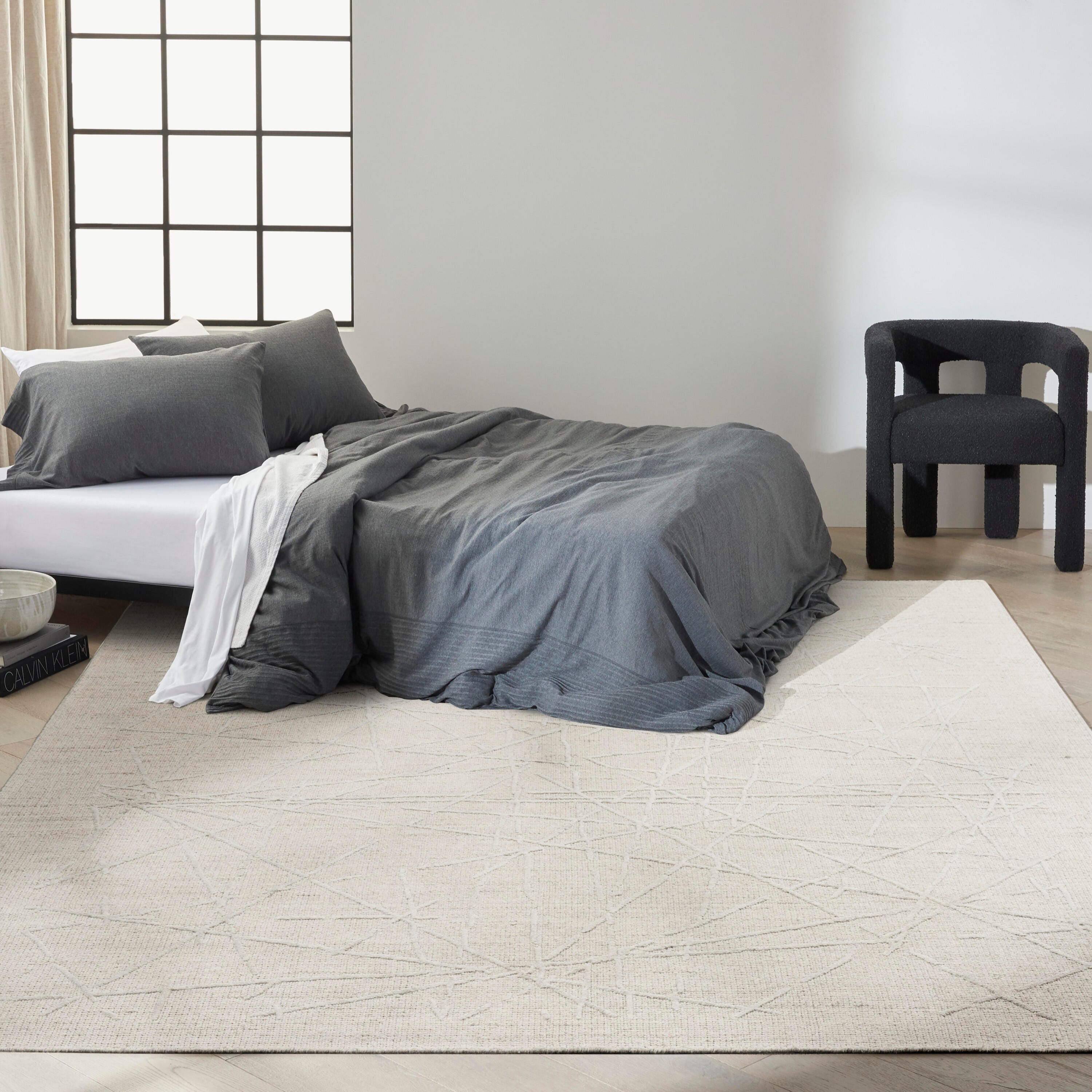 Calvin Klein Wander 7'9" x 9'9" Area Rug, Ivory/Gray, large