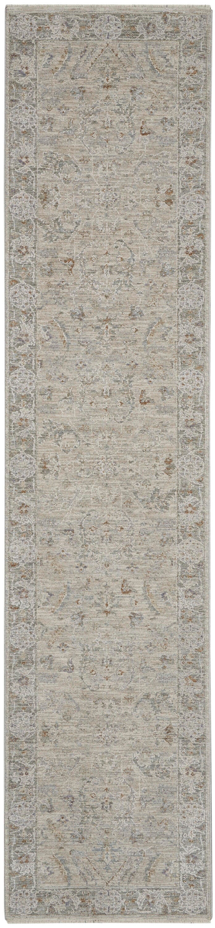 Nourison Home Infinite Serged 2'3" x 10'2" Runner Rug, Light Gray, large