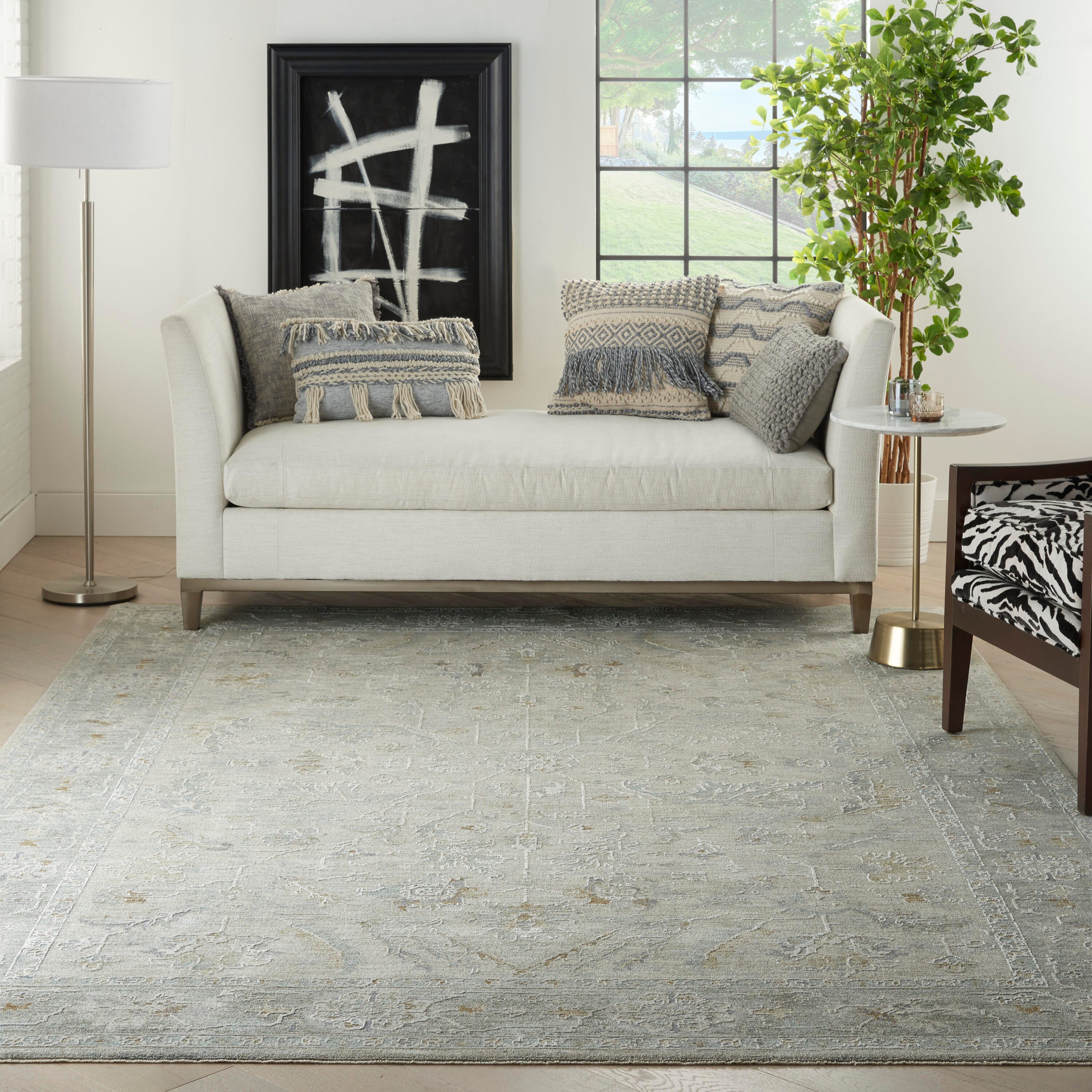 Nourison Home Infinite Serged 7'10" x 10'4" Area Rug, Light Gray, large