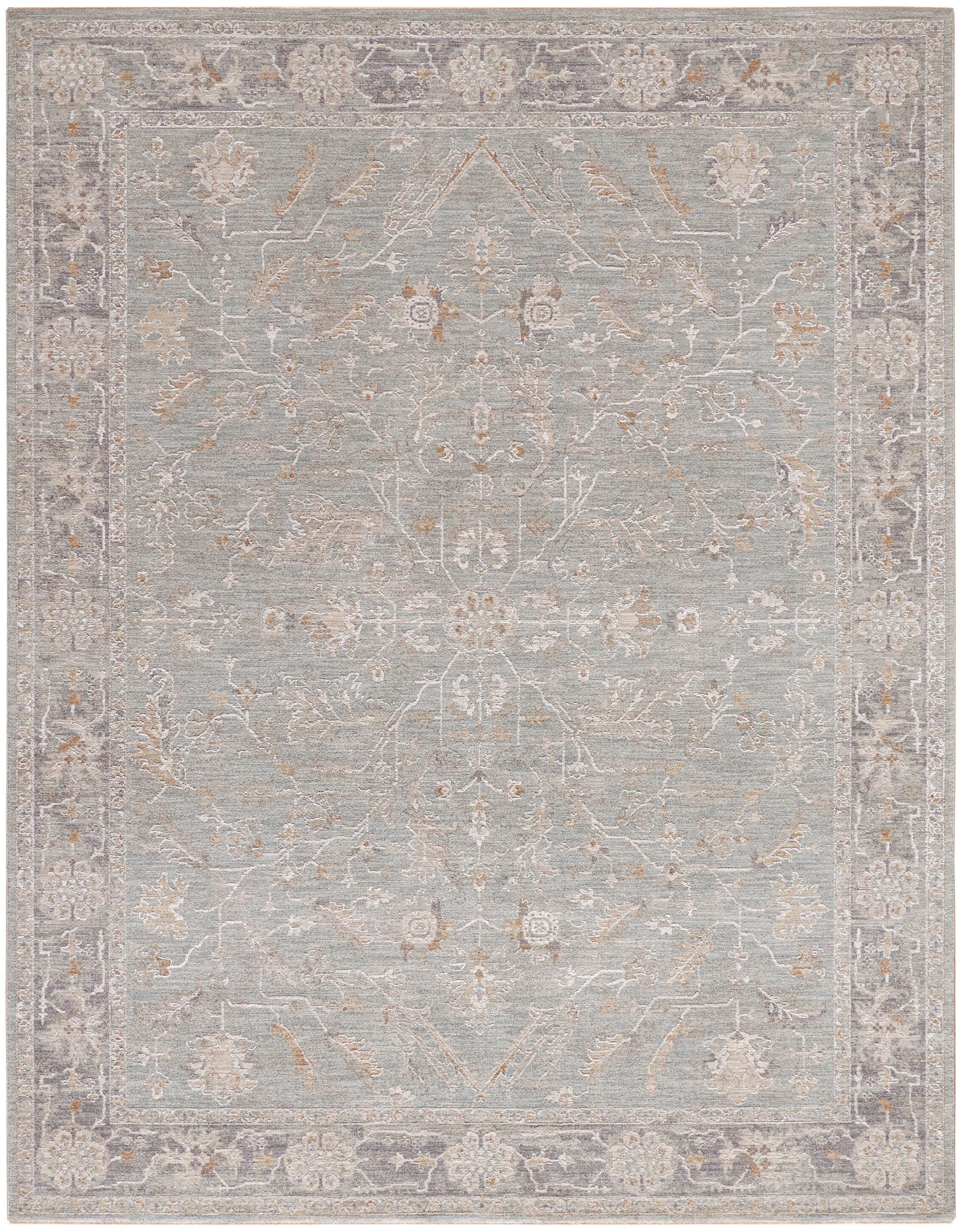 Nourison Home Infinite Serged 7'10" x 10'4" Area Rug, Blue/Ivory, large