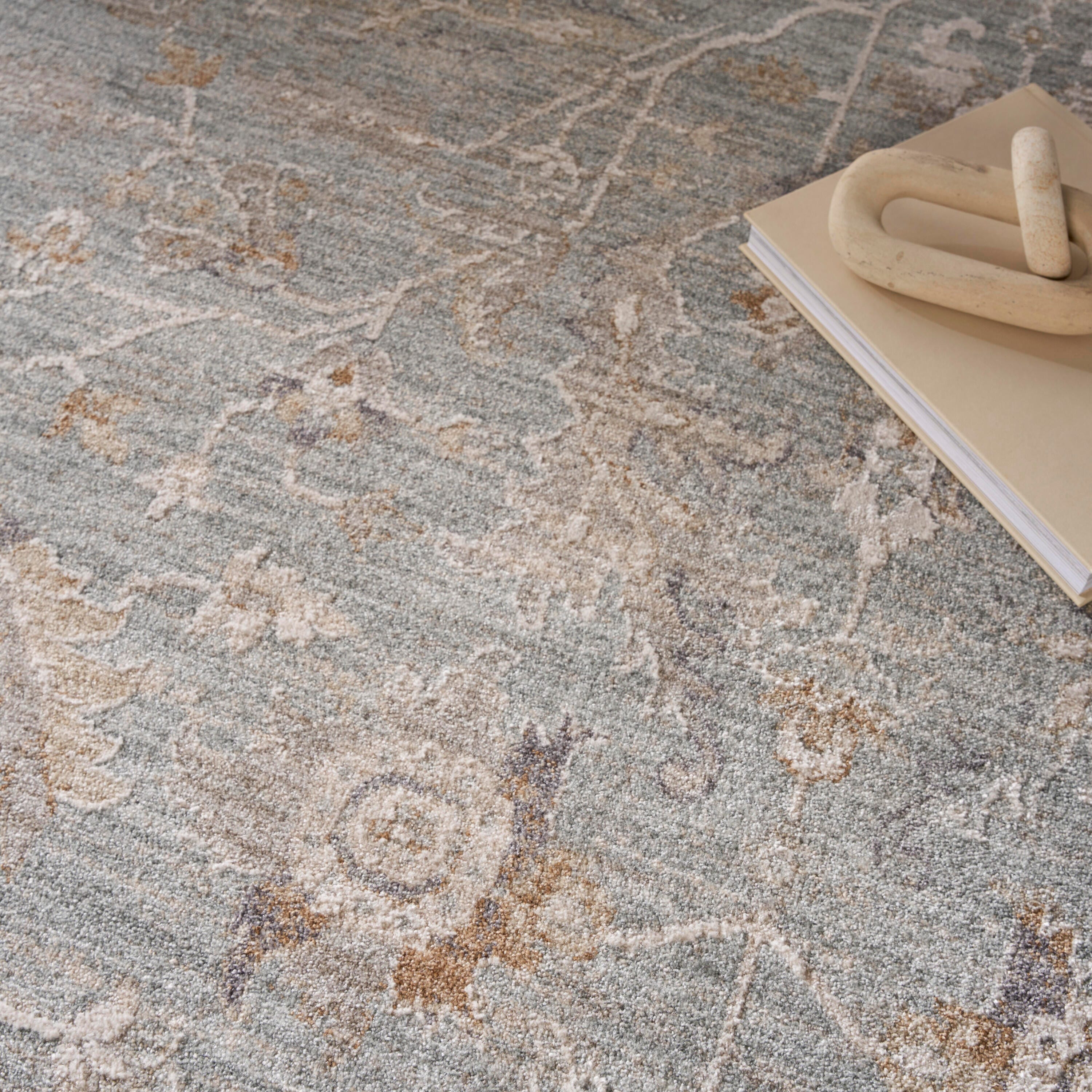 Nourison Home Infinite Serged 9'3" x 12'7" Area Rug, Blue/Ivory, large