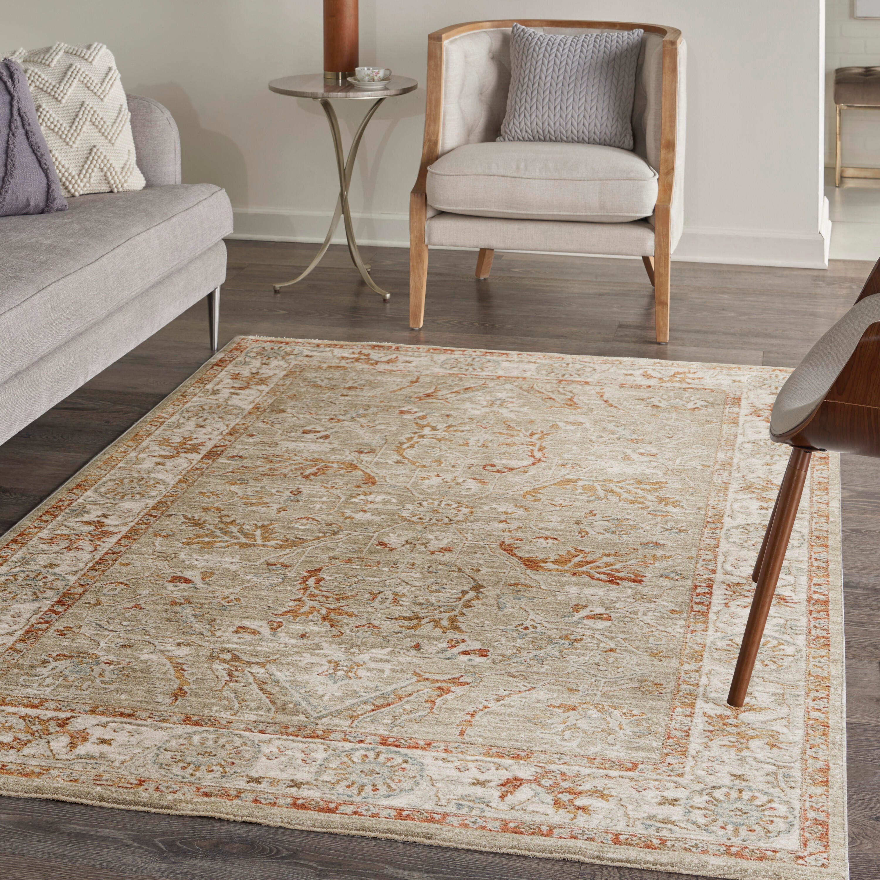 Nourison Home Infinite Serged 3'11" x 5'11" Area Rug, Sage/Ivory, rollover