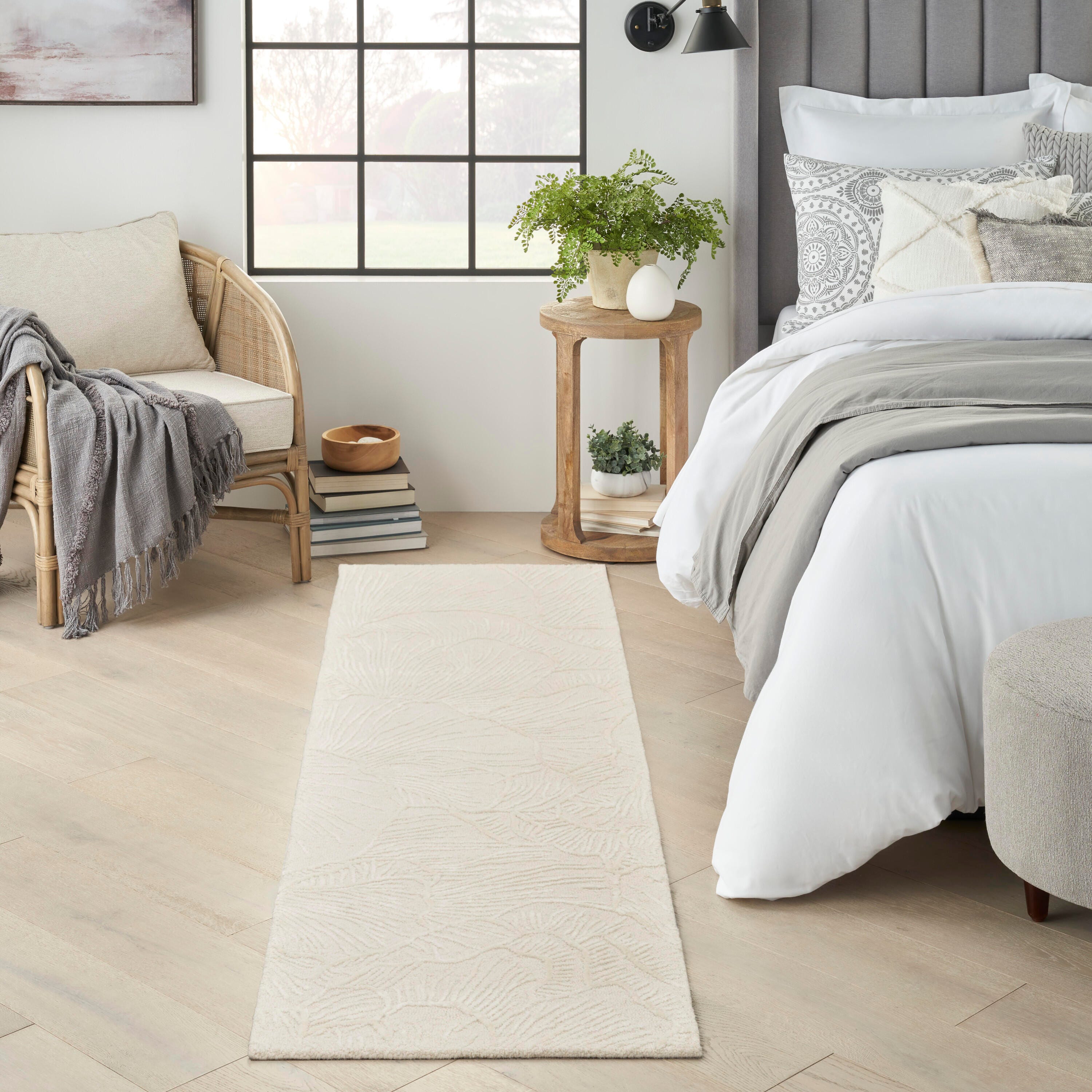 Nourison Home Avra 2'3" x 7'6" Runner Rug, Ivory, large