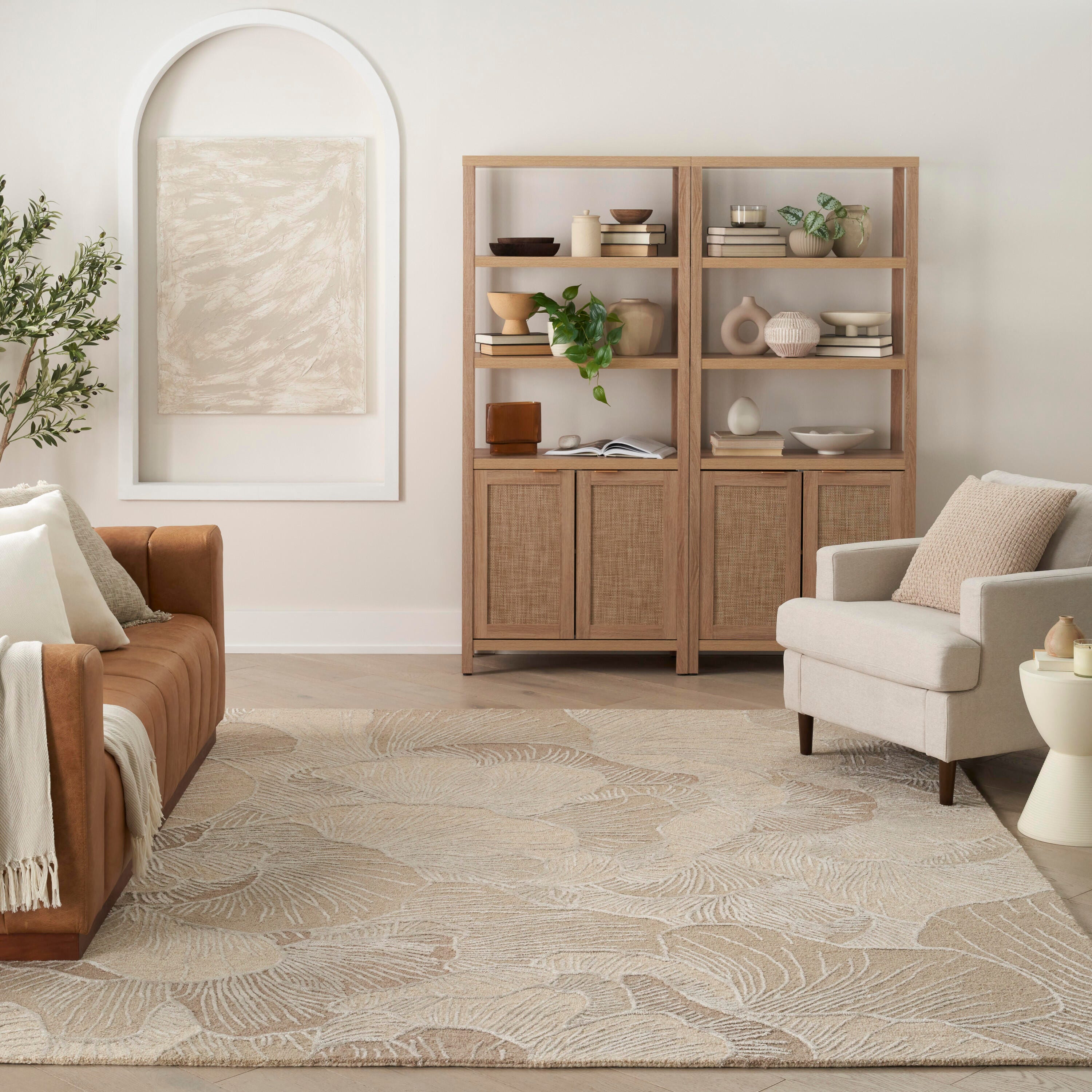 Nourison Home Avra 7'9" x 9'9" Area Rug, Taupe, large