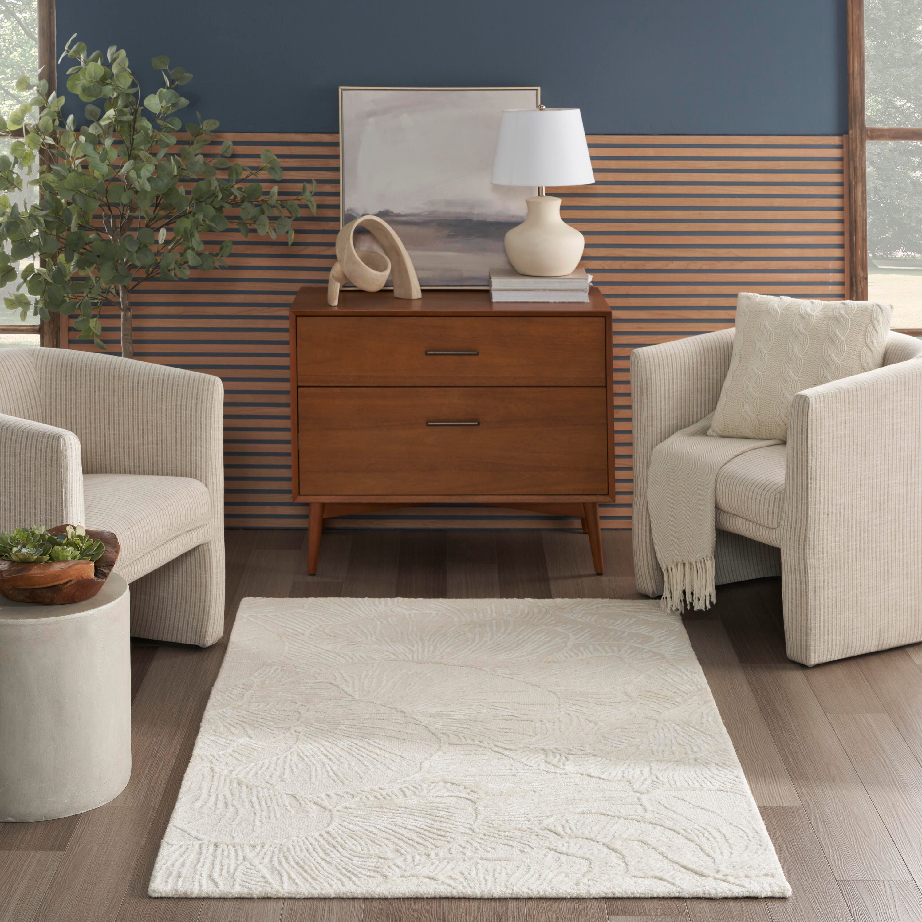 Nourison Home Avra 3'9" x 5'9" Area Rug, Ivory, large