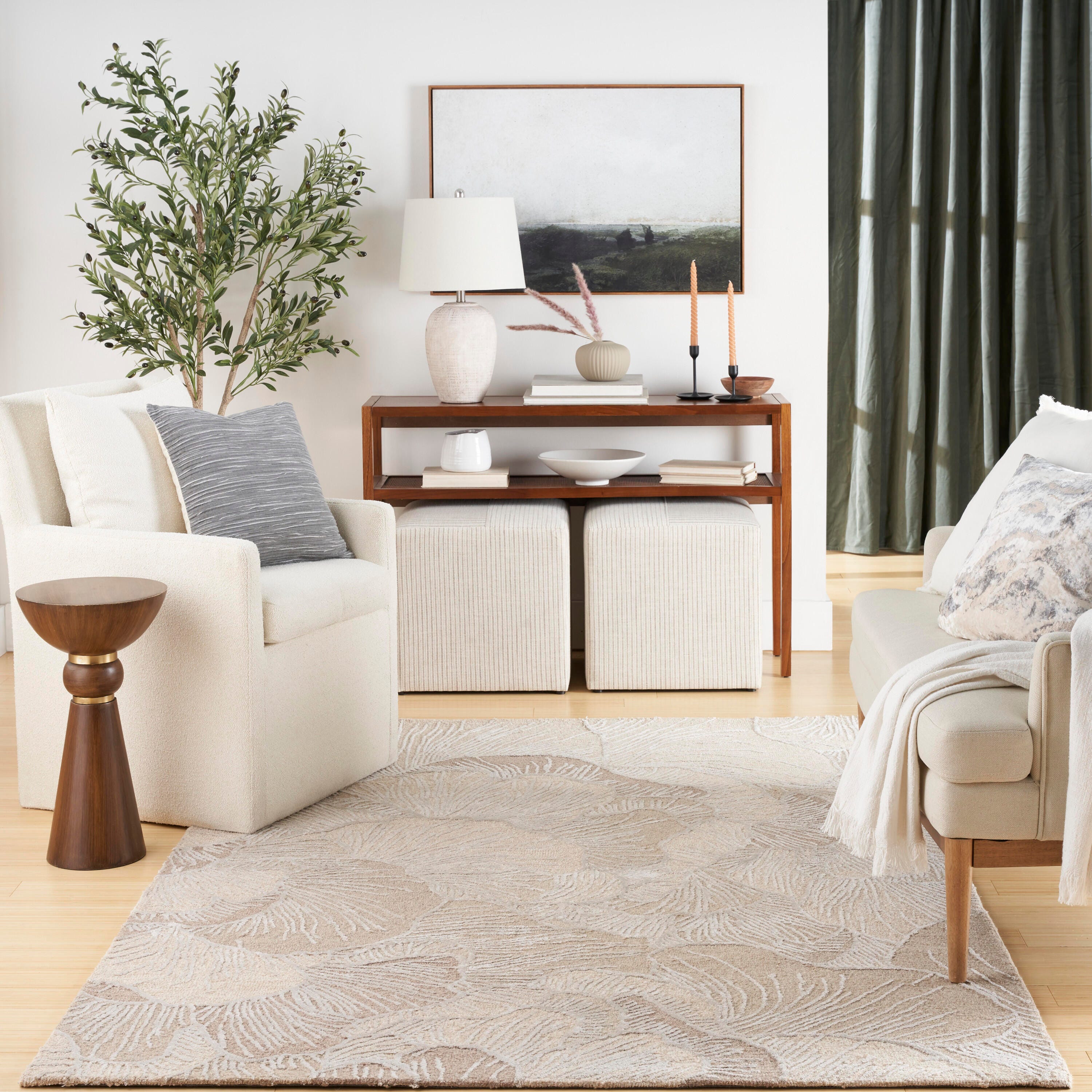 Nourison Home Avra 3'9" x 5'9" Area Rug, Taupe, large