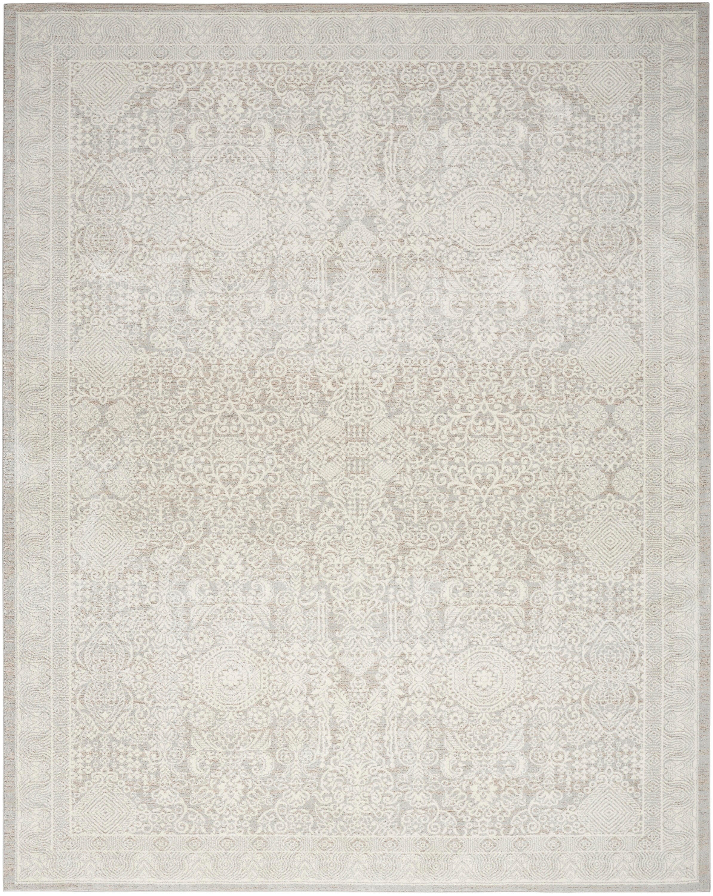 Nourison Home Eco Cycle Persian 7'10" x 9'10" Area Rug, Silver/Ivory, large