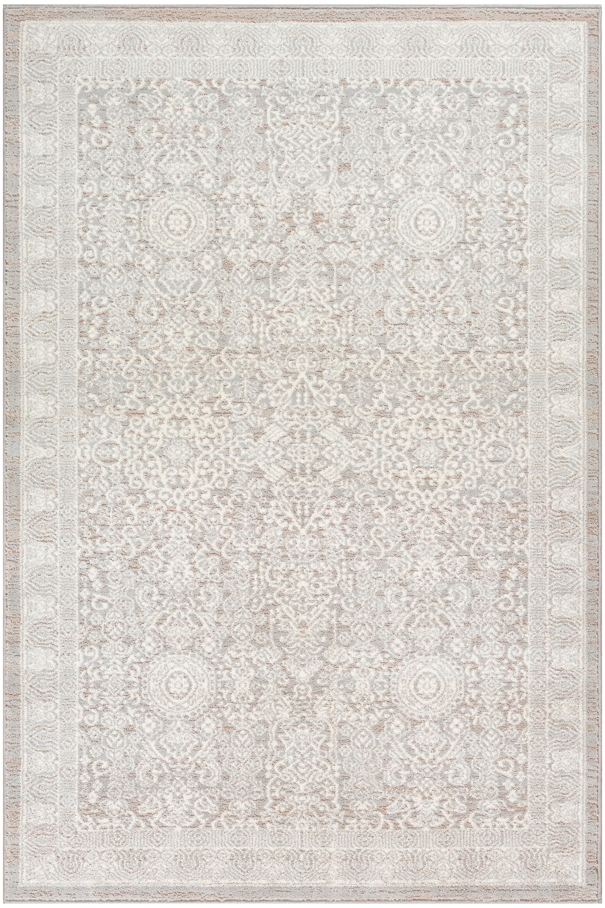 Nourison Home Eco Cycle Persian 3'11" x 5'11" Area Rug, Silver/Ivory, large