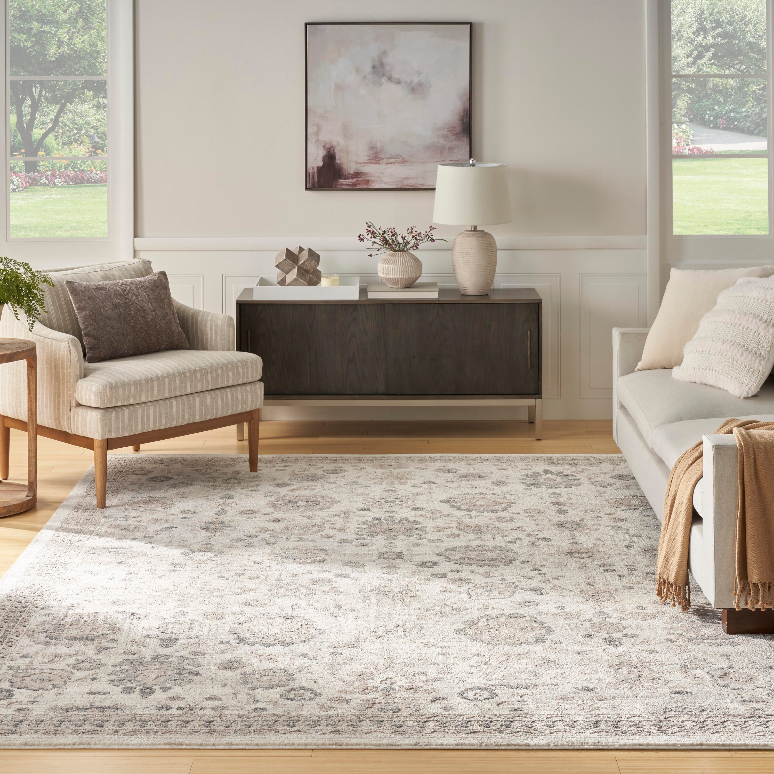 Nourison Home Eco Cycle Floral 6' x 9' Area Rug, Ivory/Multi, large