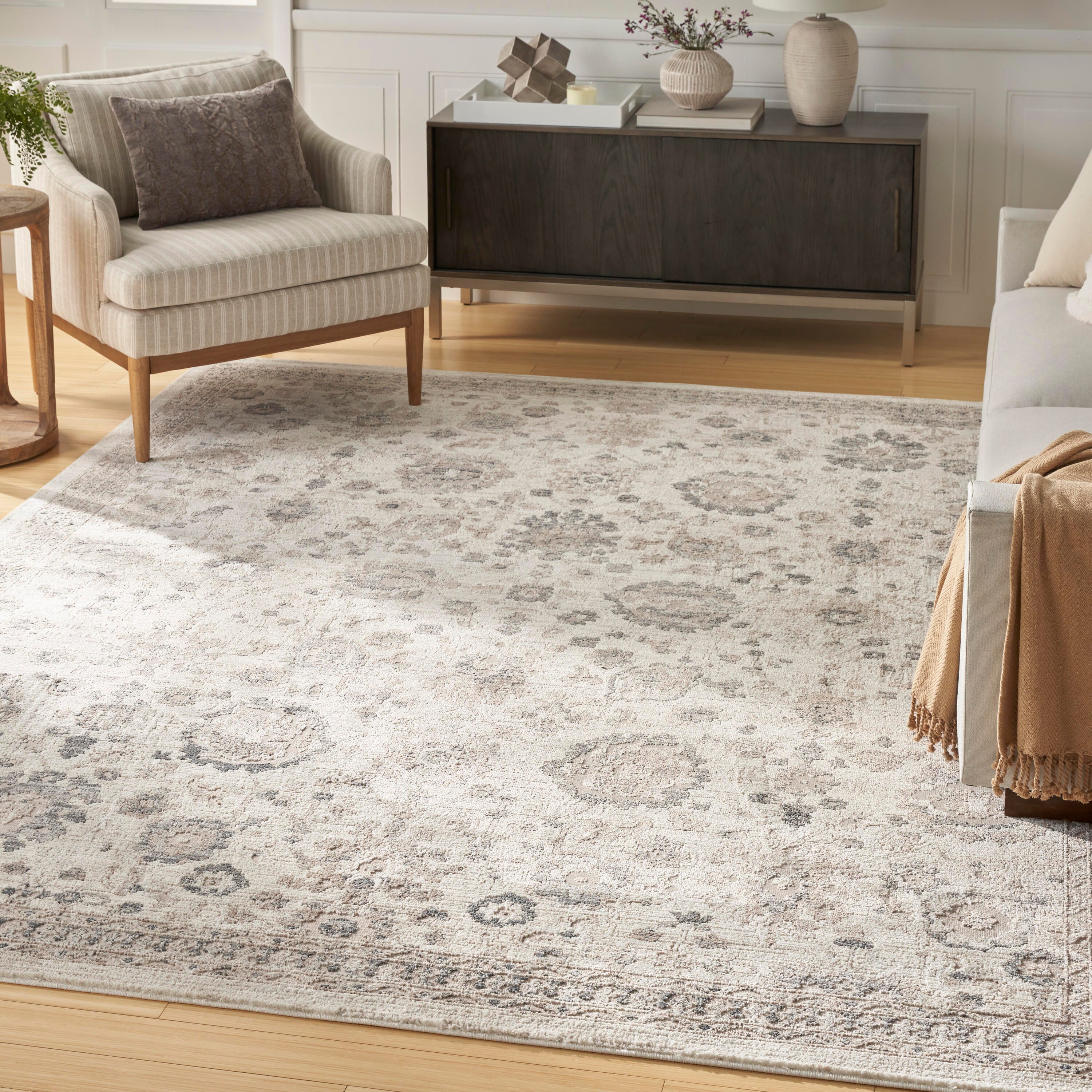 Nourison Home Eco Cycle Floral 7'10" x 9'10" Area Rug, Ivory/Multi, large