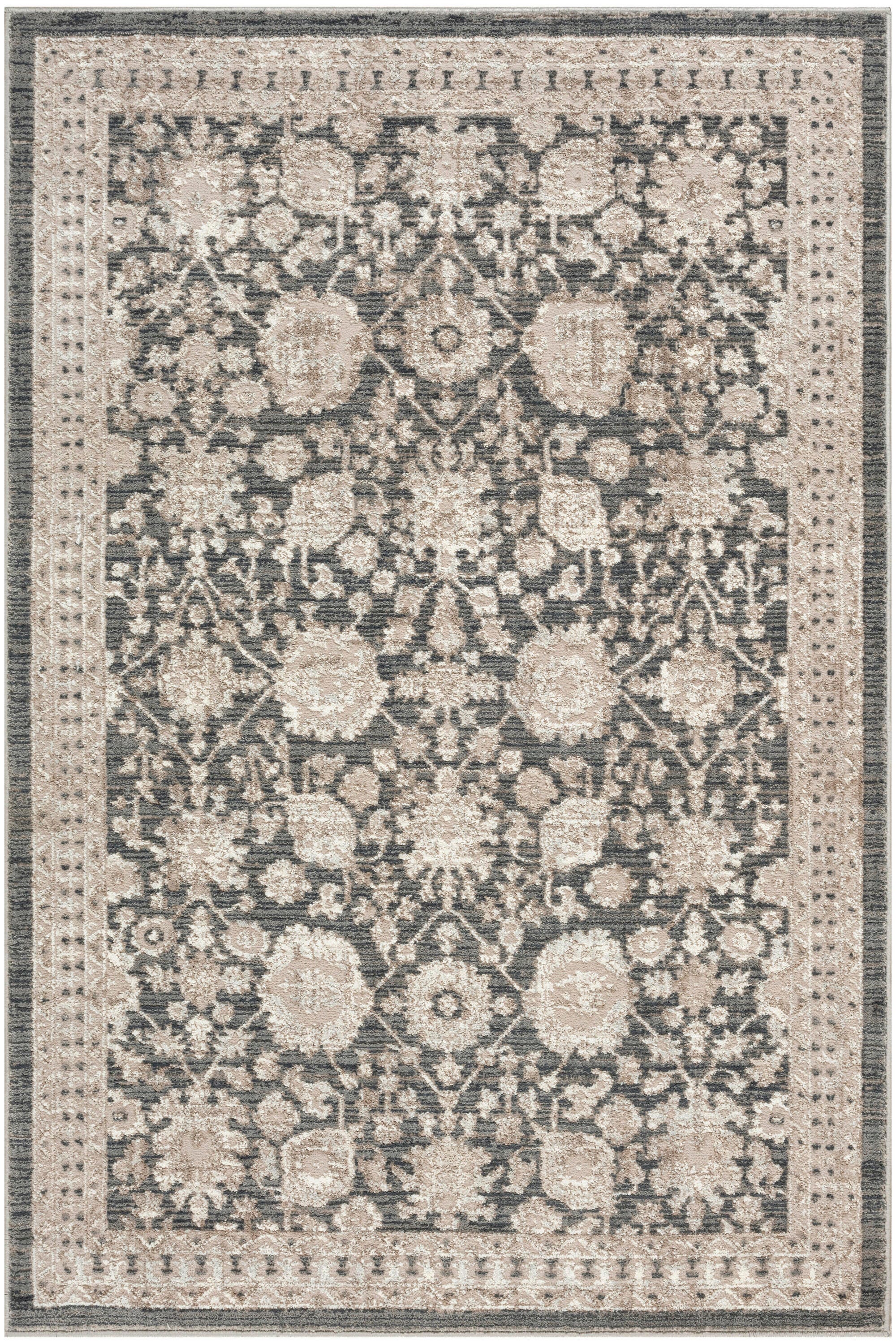Nourison Home Eco Cycle Floral 3'11" x 5'11" Area Rug, Charcoal, large