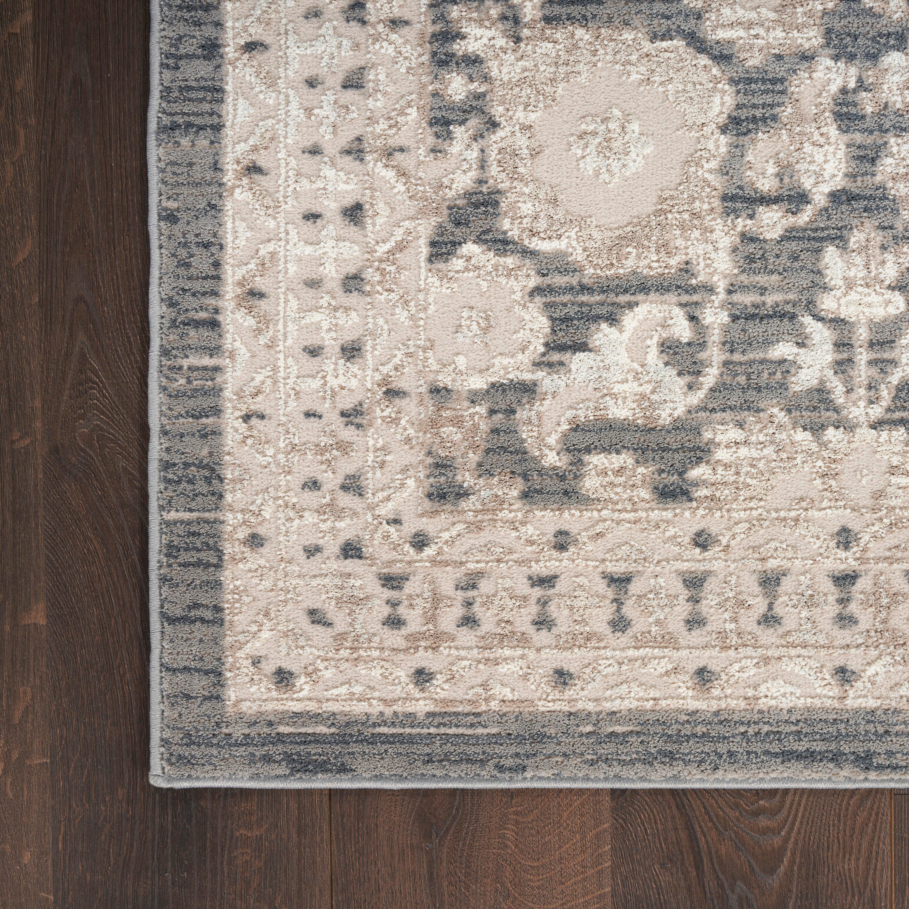 Nourison Home Eco Cycle Floral 9' x 12' Area Rug, Charcoal, large