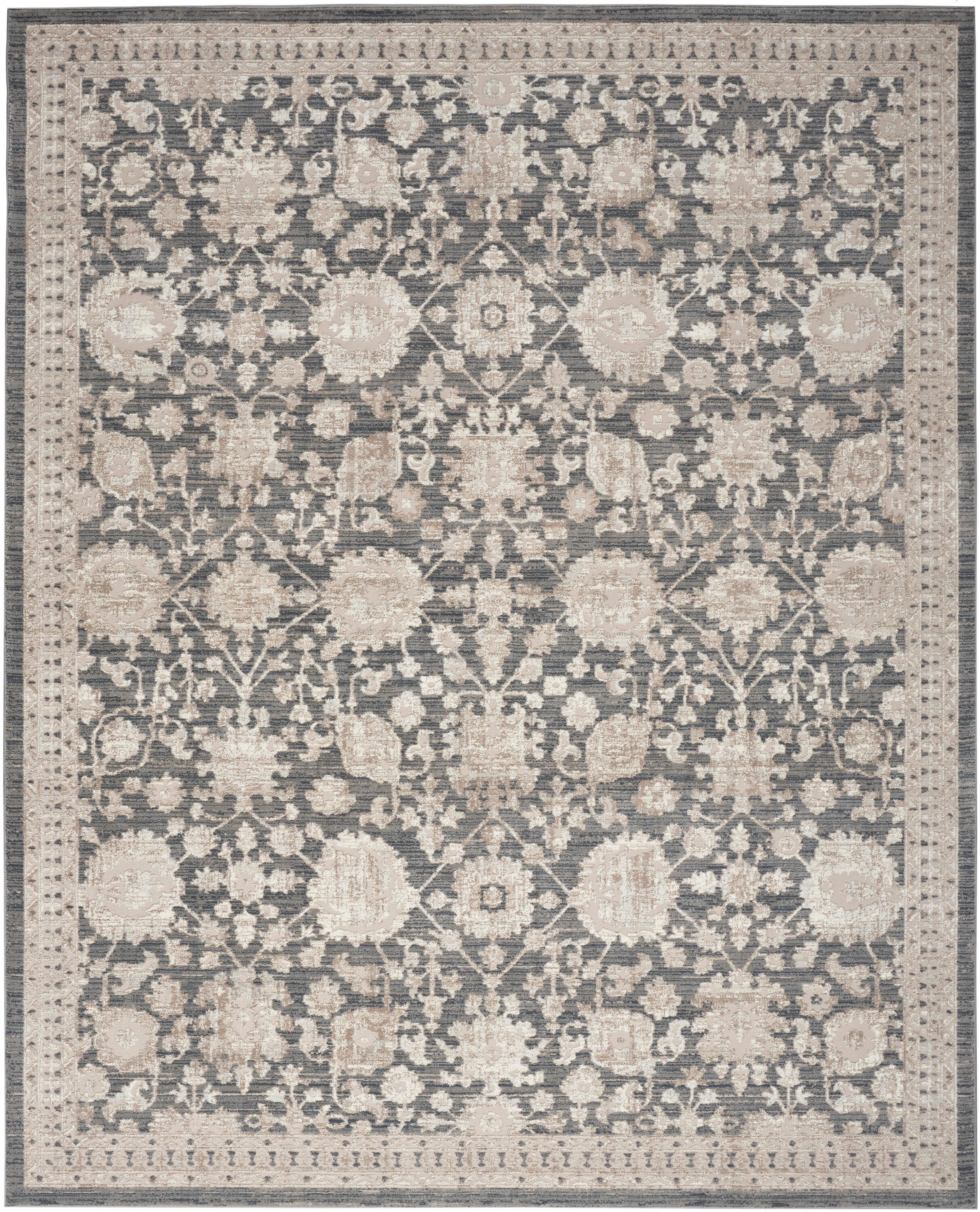 Nourison Home Eco Cycle Floral 6' x 9' Area Rug, Charcoal, large