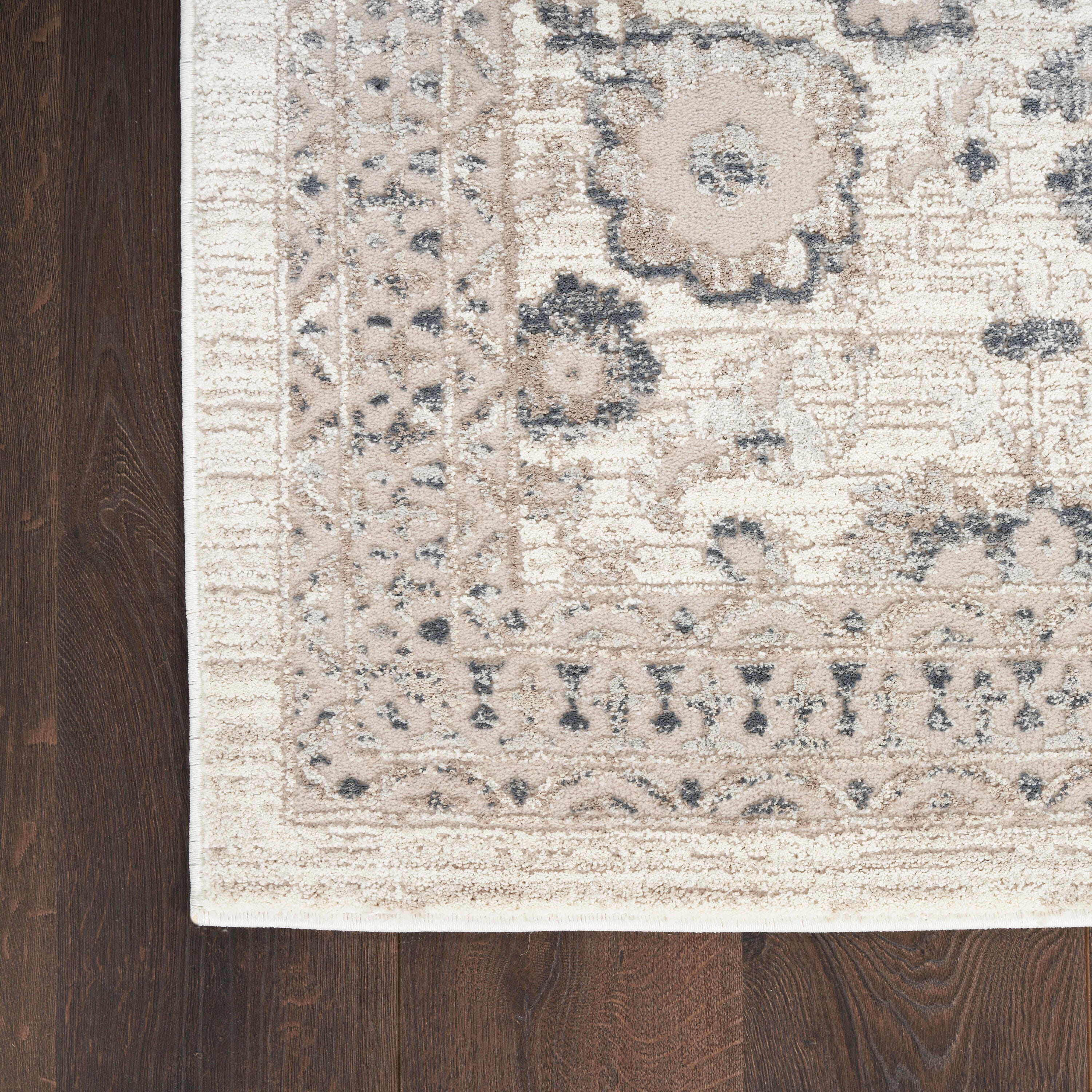 Nourison Home Eco Cycle Floral 2'2" x 7'6 Runner Rug, Ivory/Multi, large