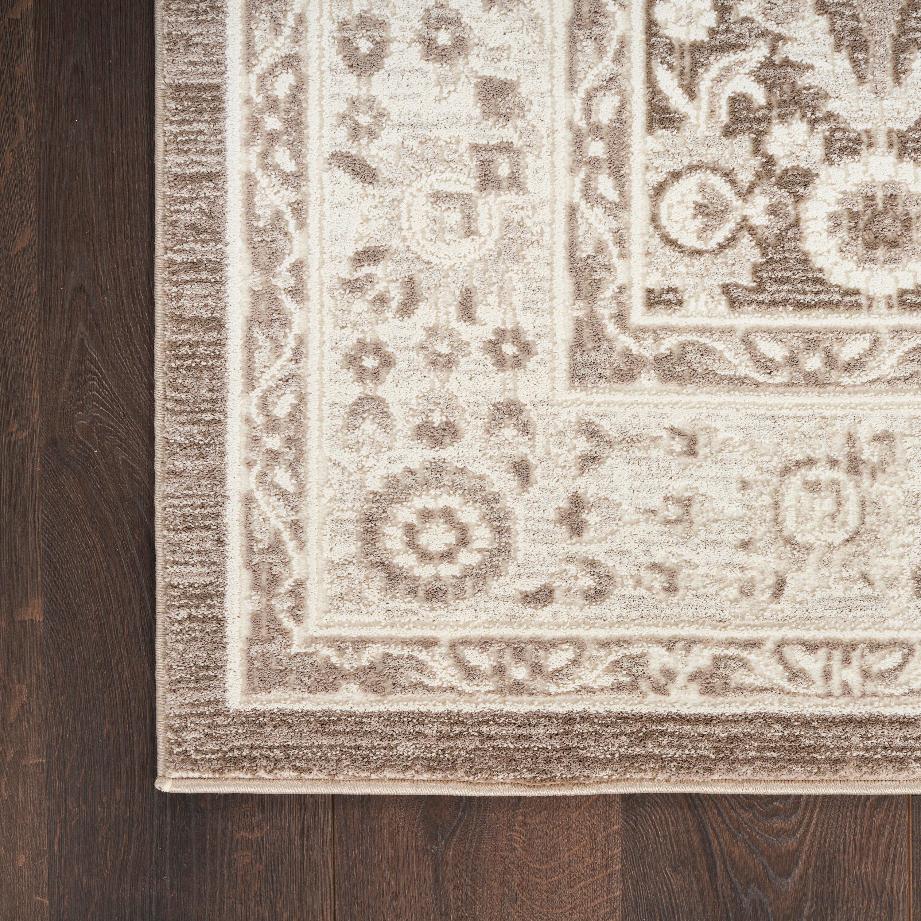 Nourison Home Eco Cycle Persian Floral 9' x 12' Area Rug, Ivory/Mocha, large