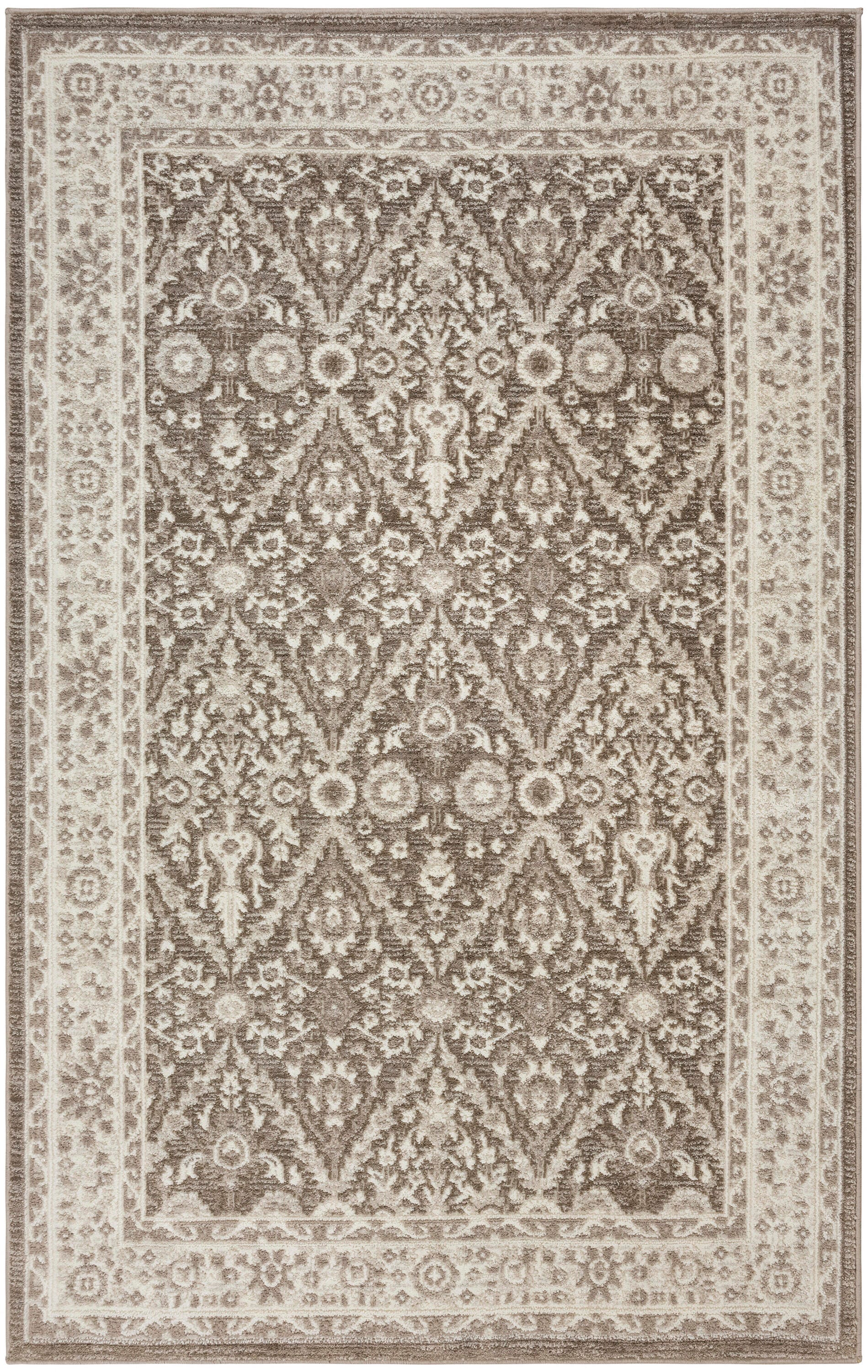 Nourison Home Eco Cycle Persian Floral 3'11" x 5'11" Area Rug, Ivory/Mocha, large
