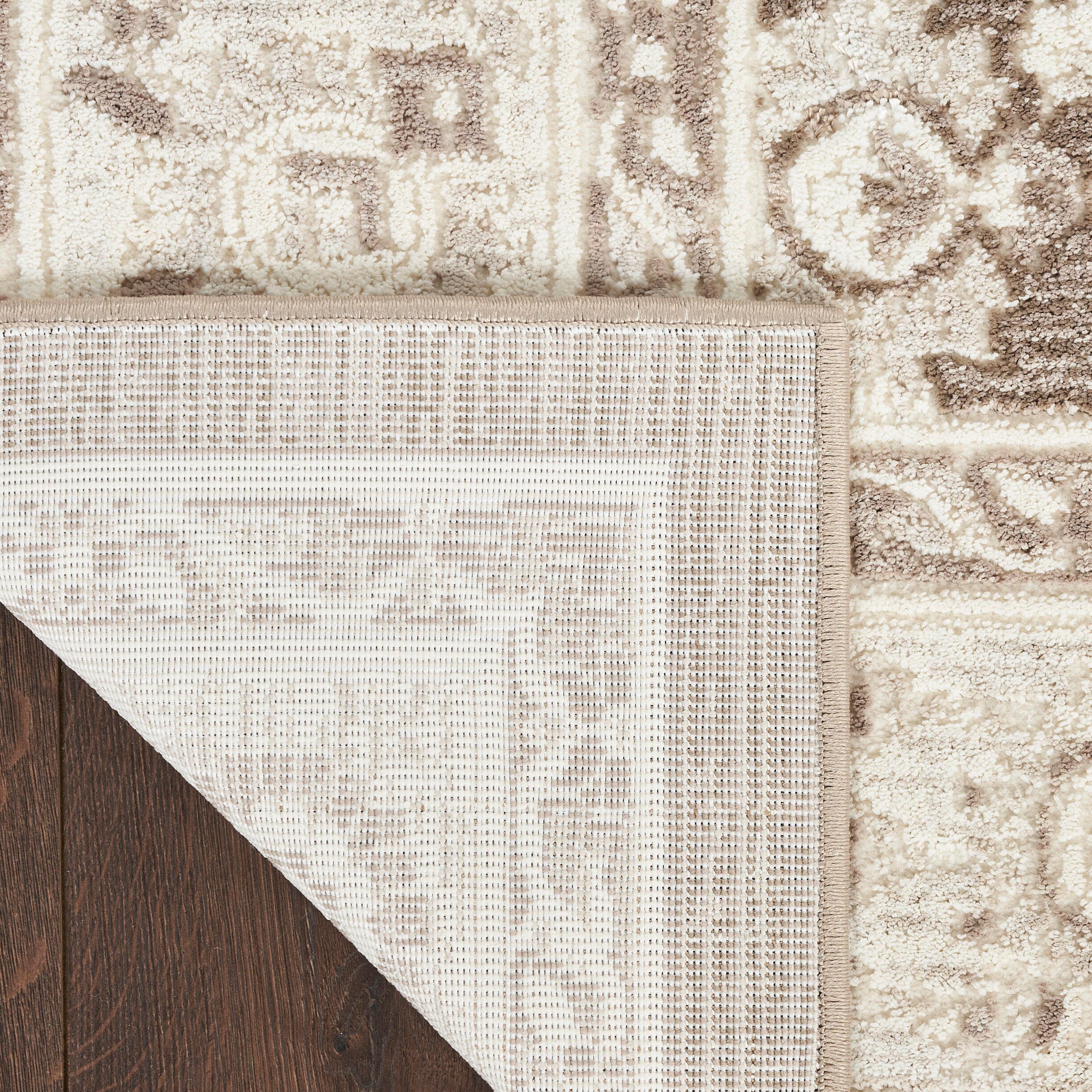 Nourison Home Eco Cycle Persian Floral 7'10" x 9'10" Area Rug, Ivory/Mocha, large