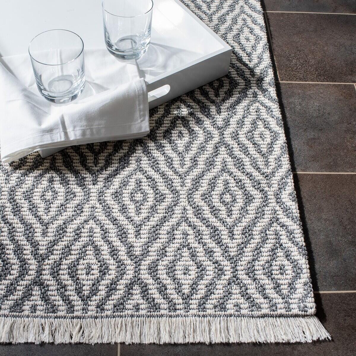 Safavieh Augustine Chevron 6'7" x 6'7" Square Area Rug, Gray/Ivory, large