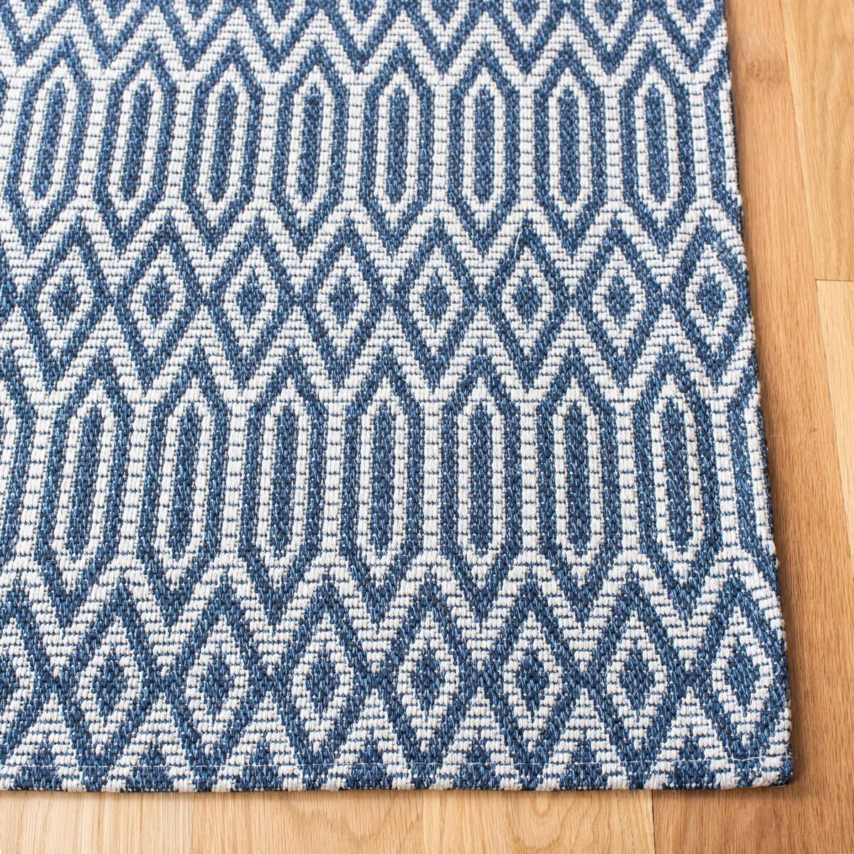 Safavieh Augustine Lovely Geometrics 6'4" x 6'4" Square Area Rug, Navy/Light Gray, large