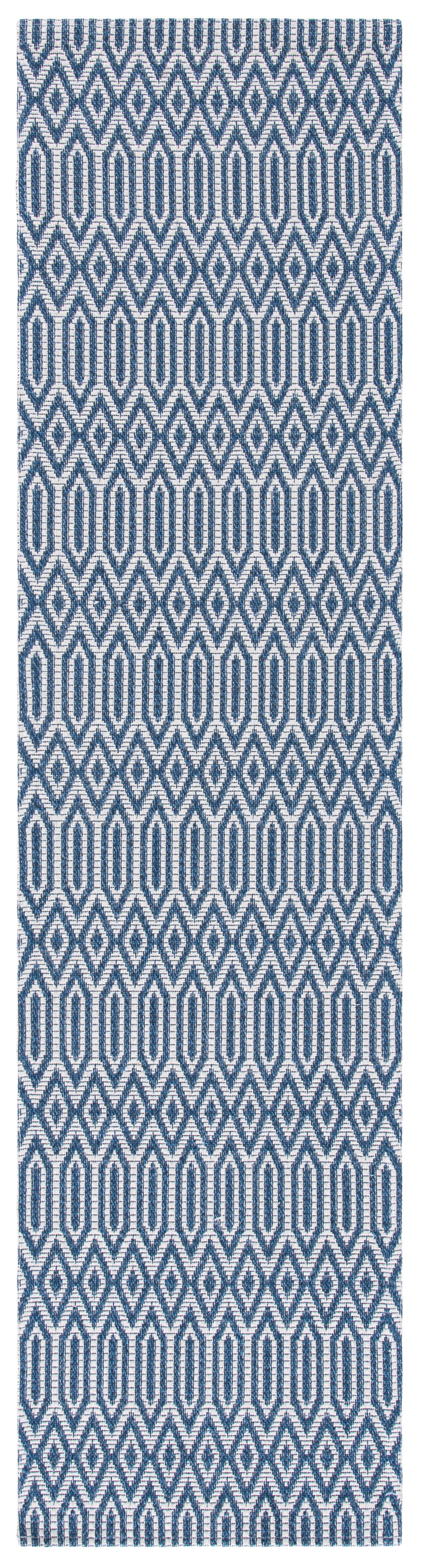 Safavieh Augustine Lovely Geometrics 2' x 8' Runner Rug, Navy/Light Gray, large