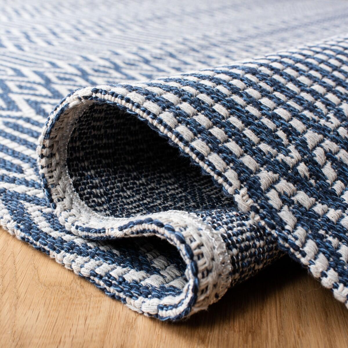 Safavieh Augustine Lovely Geometrics 2' x 8' Runner Rug, Navy/Light Gray, large