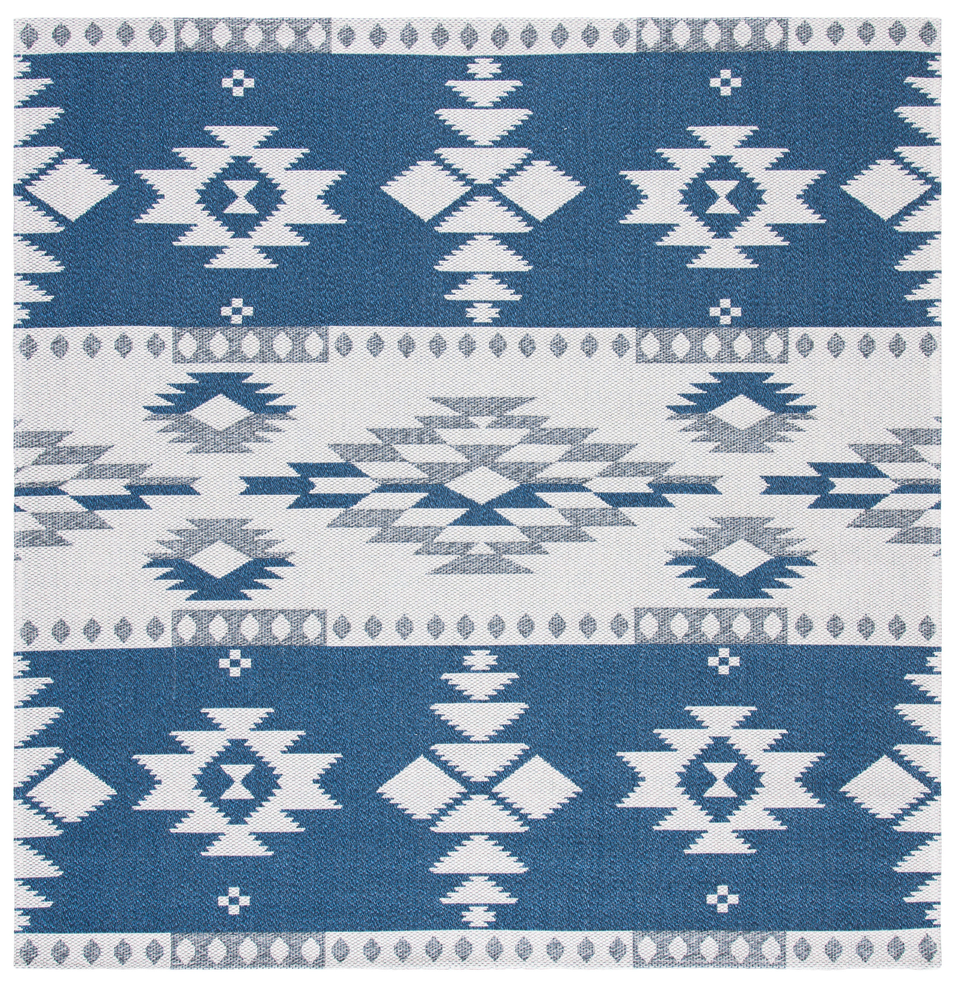 Safavieh Augustine Southwestern 6'4" x 6'4" Square Area Rug, Navy/Creme, large