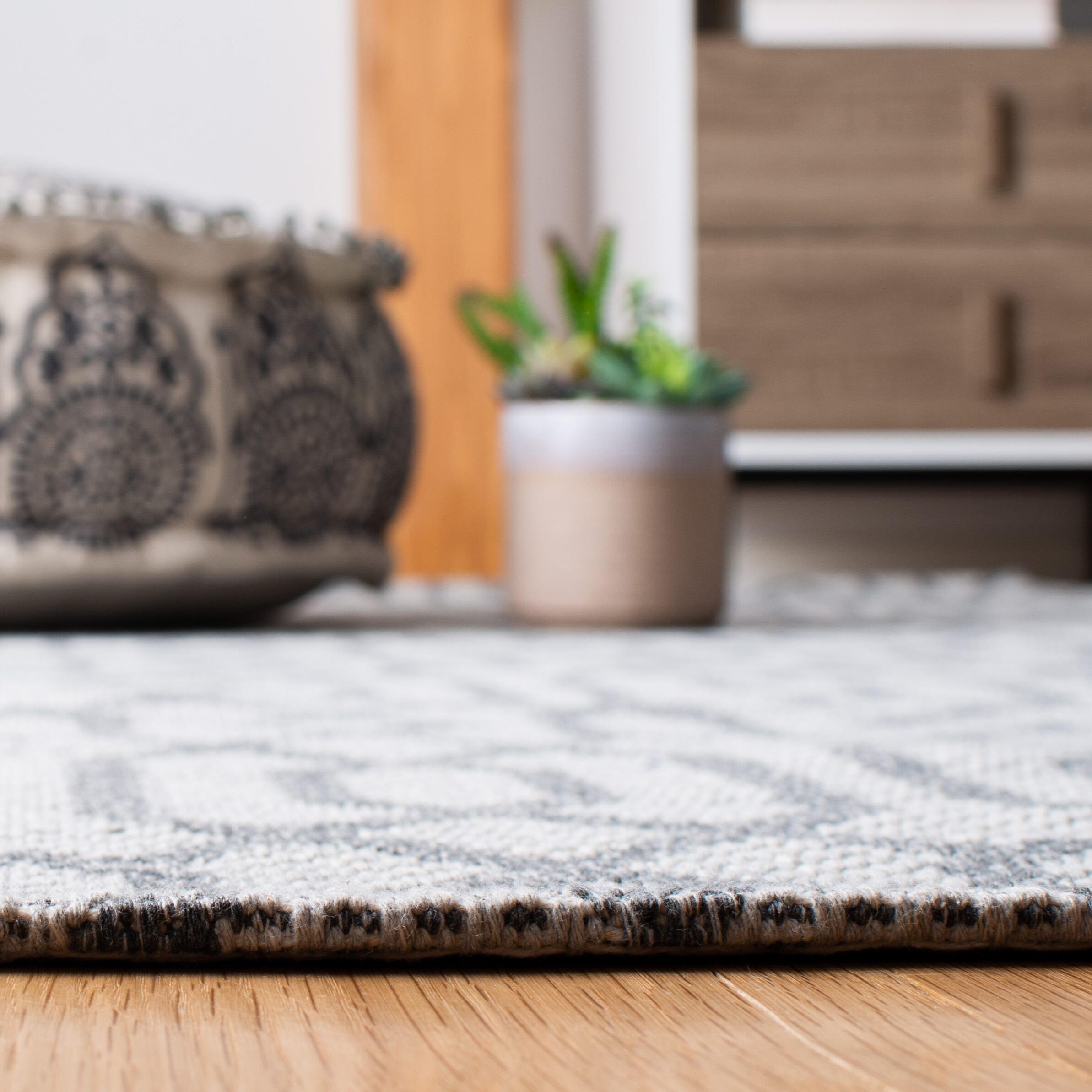 Safavieh Augustine Trellis 6'4" x 6'4" Square Area Rug, Anthracite/Light Gray, large