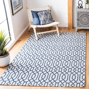 Safavieh Augustine Trellis 4' x 6' Area Rug, Navy/Light Gray, rollover