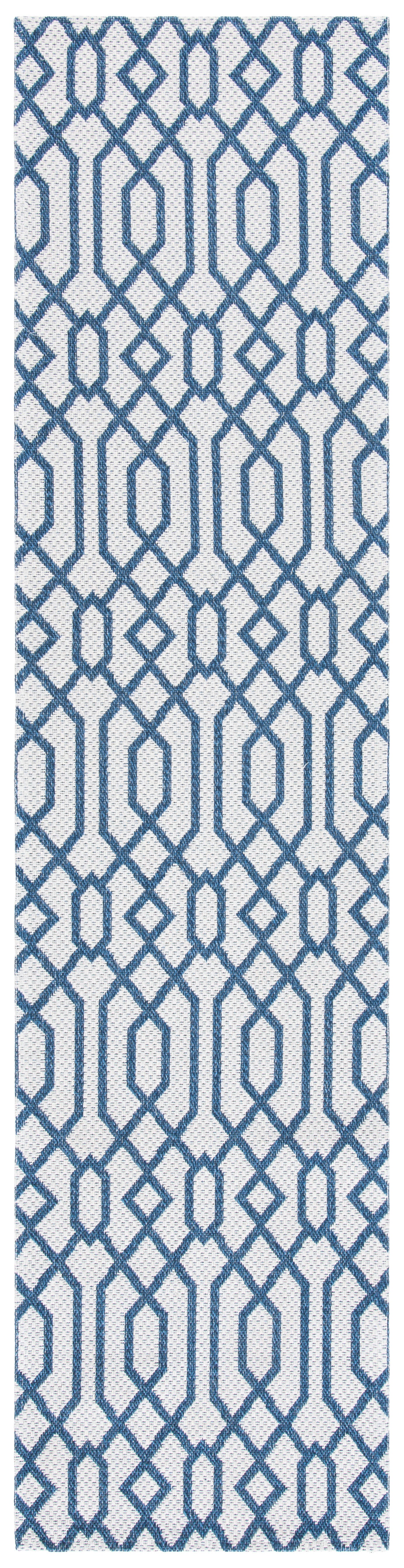 Safavieh Augustine Trellis 2' x 8' Runner Rug, Navy/Light Gray, large