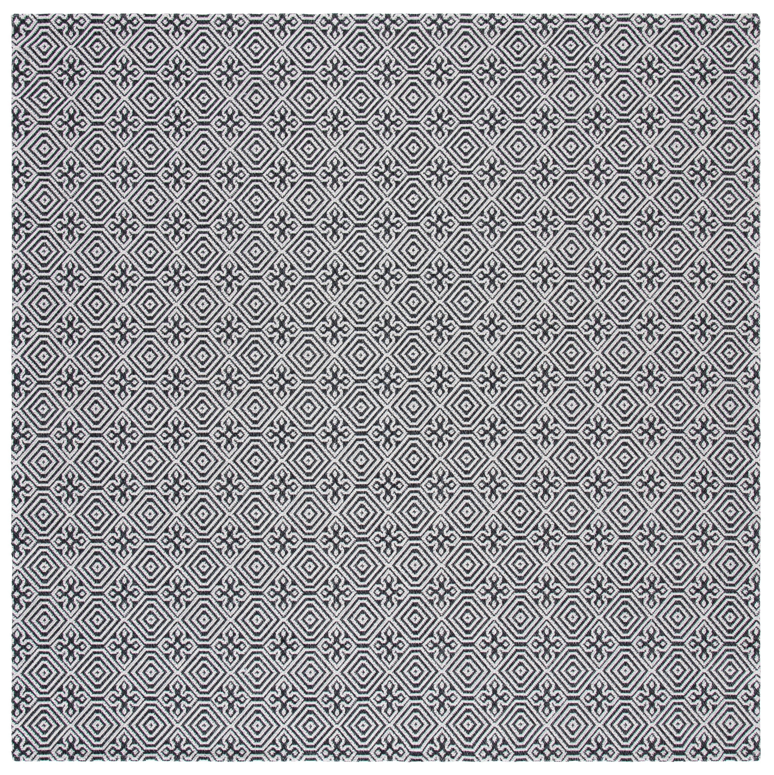 Safavieh Augustine Tulum 6'4" x 6'4" Square Area Rug, Black/Light Gray, large