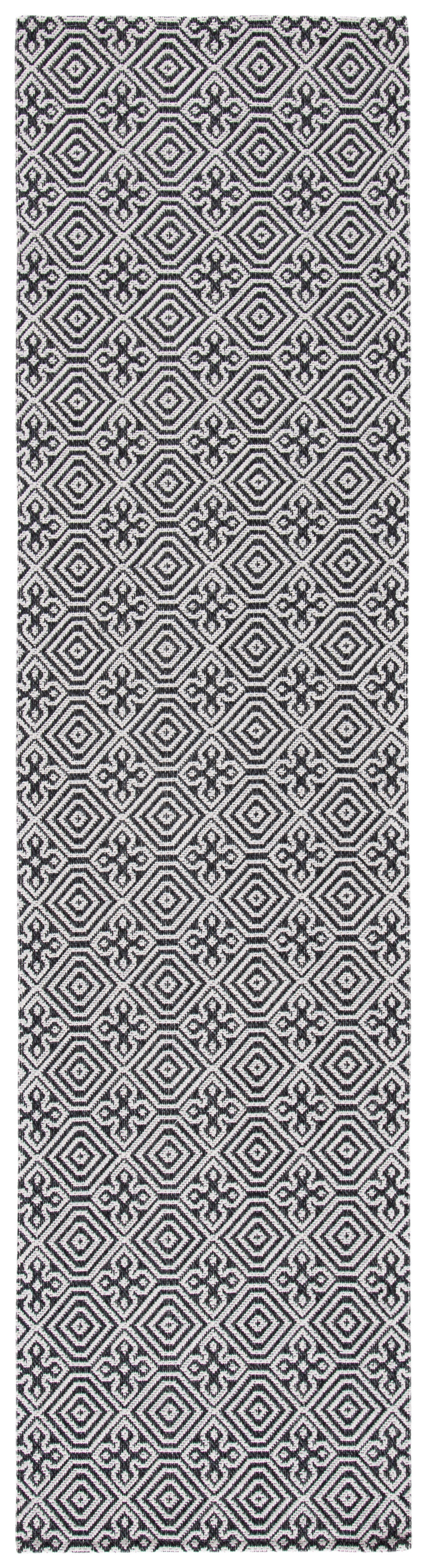 Safavieh Augustine Tulum 2' x 8' Runner Rug, Black/Light Gray, large