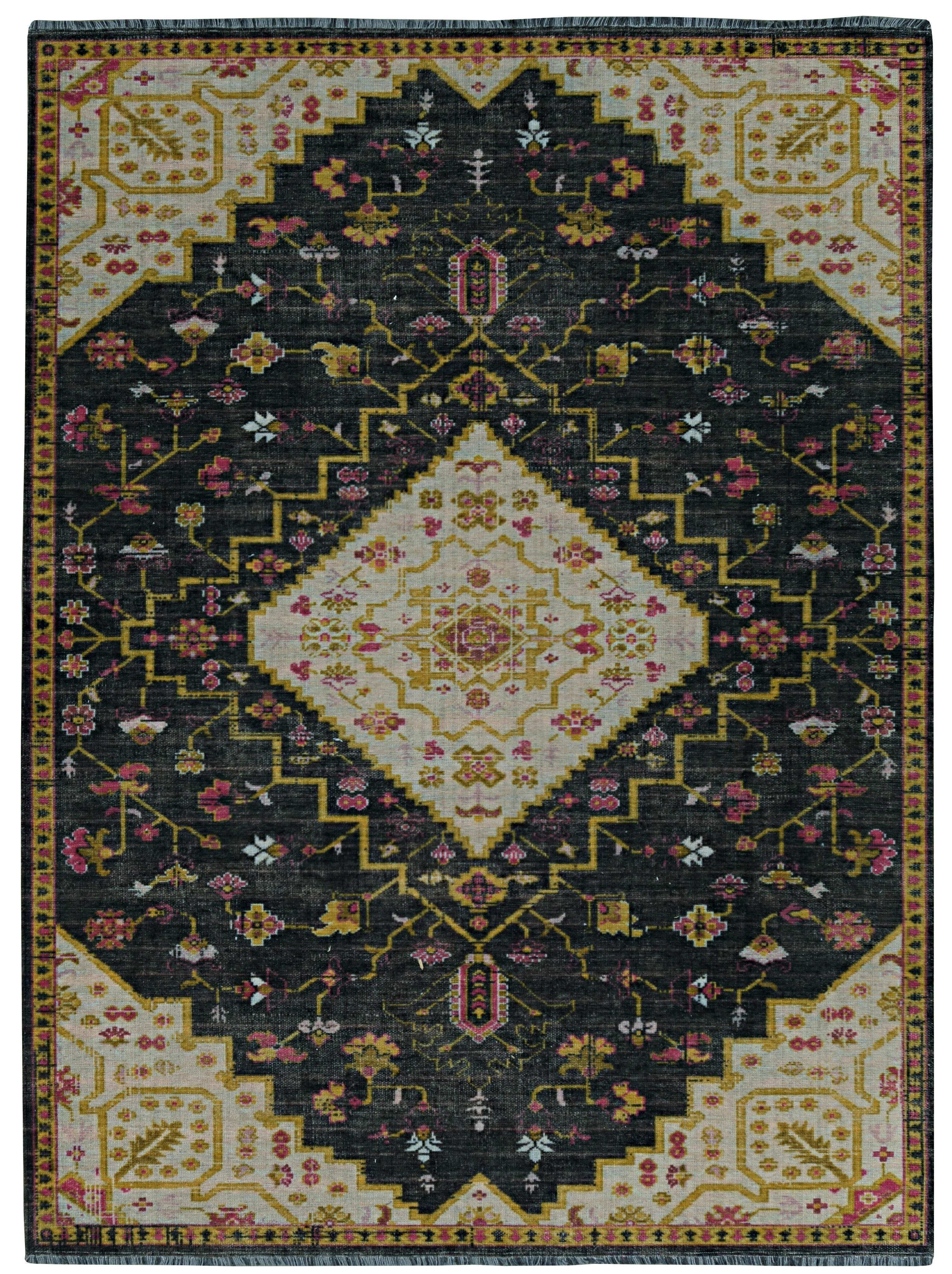 Linon Lana Gazia 2' X 3' Accent Rug, Black, large