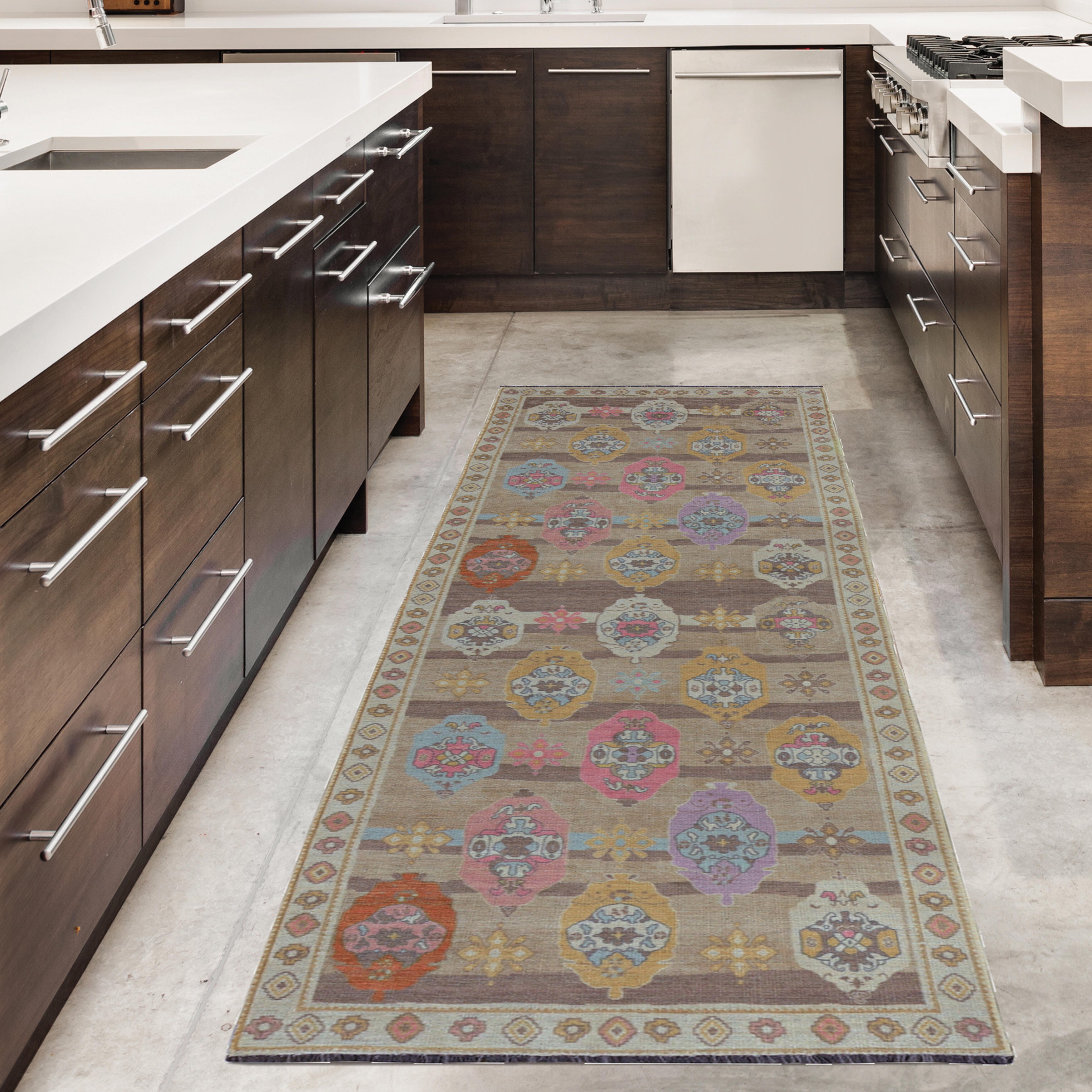 Linon Lana Adana 2' X 10' Runner Rug, Brown, rollover