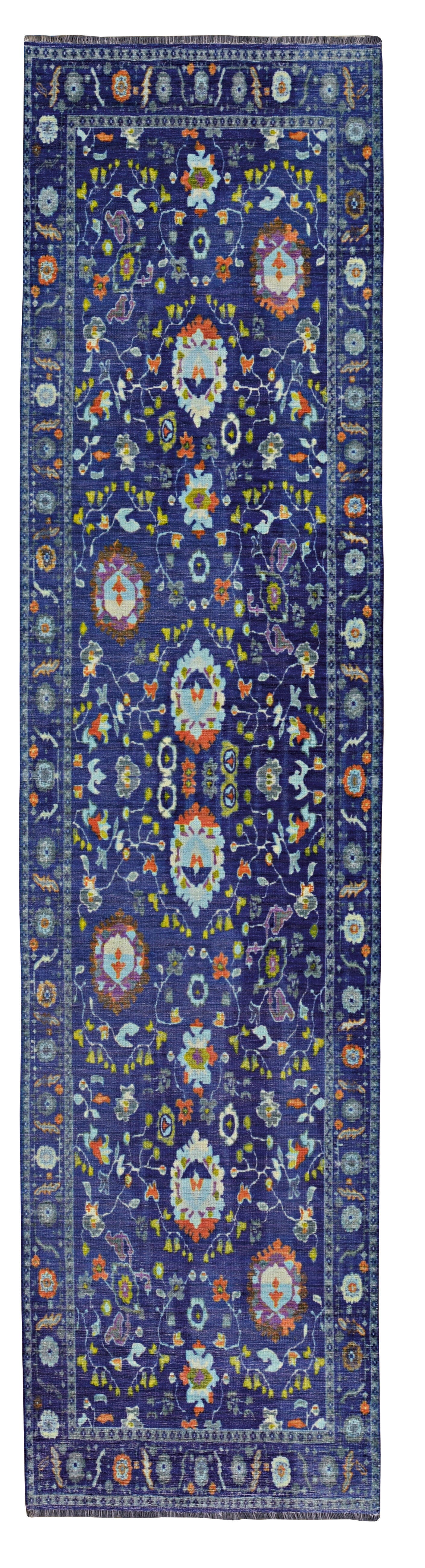 Linon Lana Edina 2' X 10' Runner Rug, Navy, large