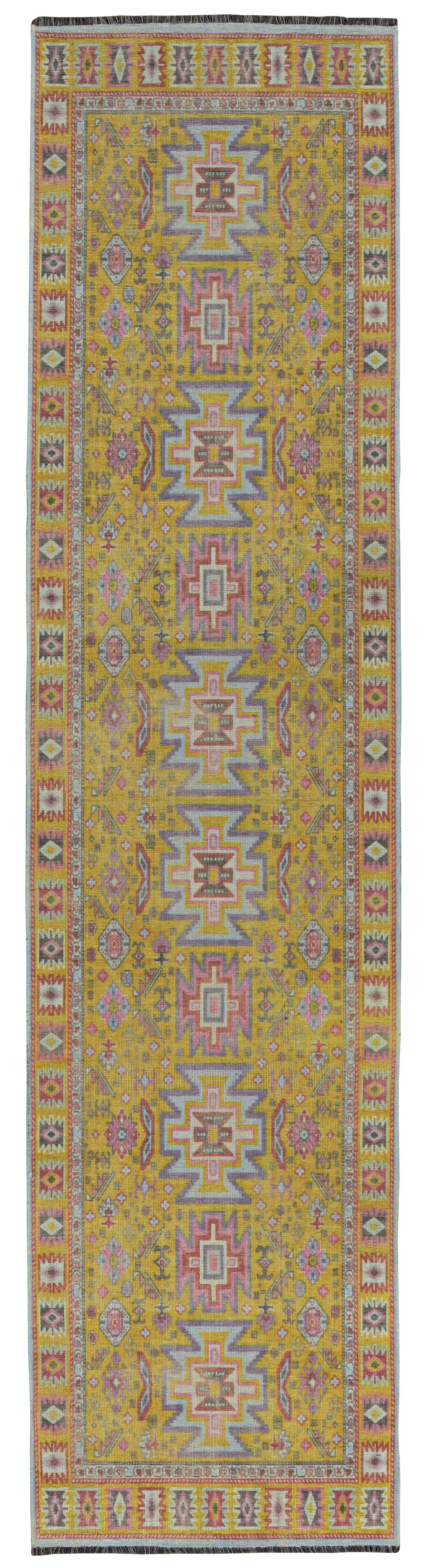 Linon Lana Sivas 2' X 10' Runner Rug, Yellow, large