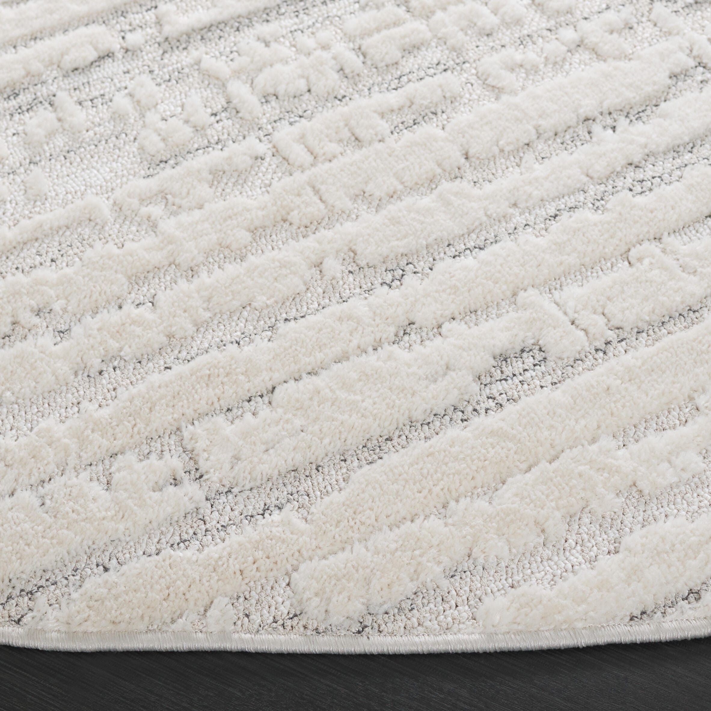 Safavieh Elmhurst 6' 7" x 6' 7" Round Area Rug, Ivory/Gray, large