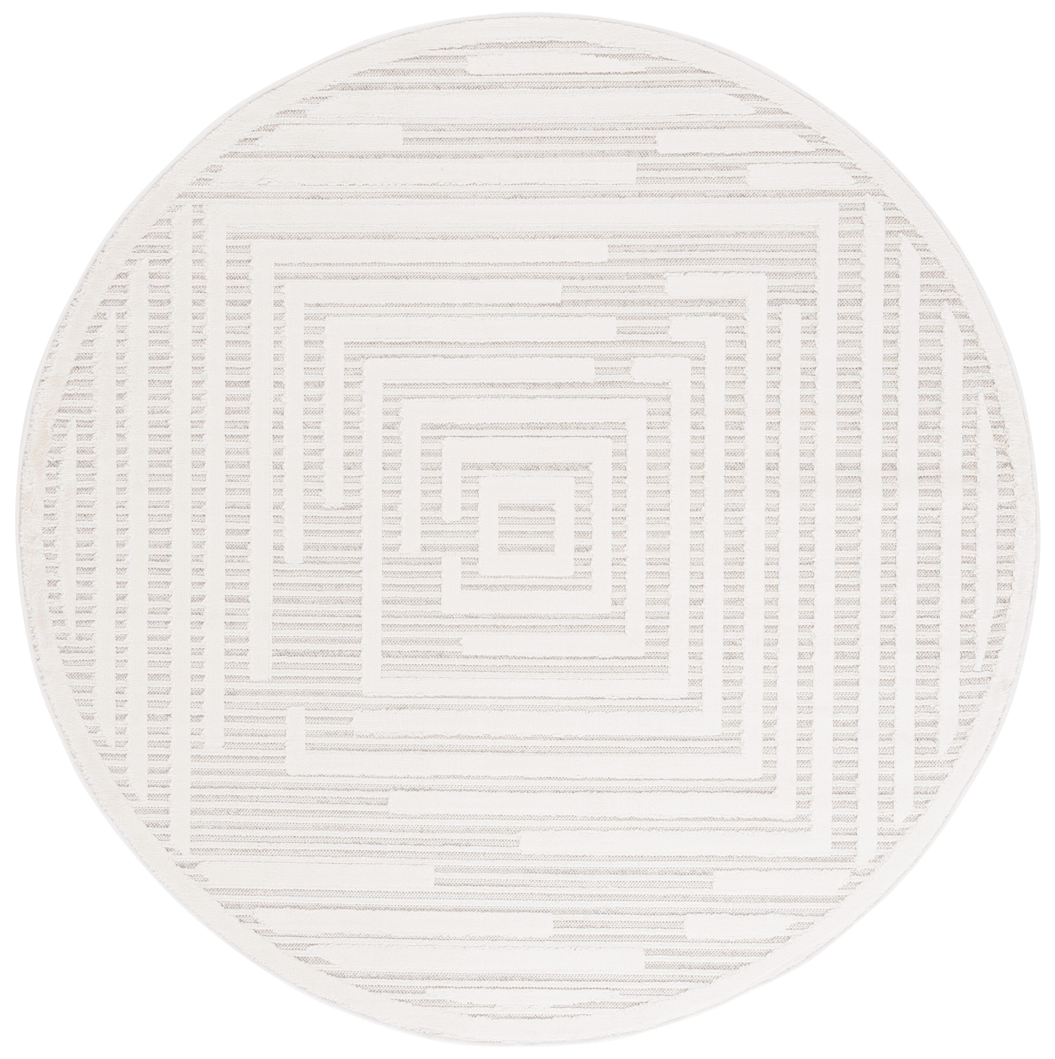 Safavieh Elmhurst 6' 7" x 6' 7" Round Area Rug, Ivory/Gray, large
