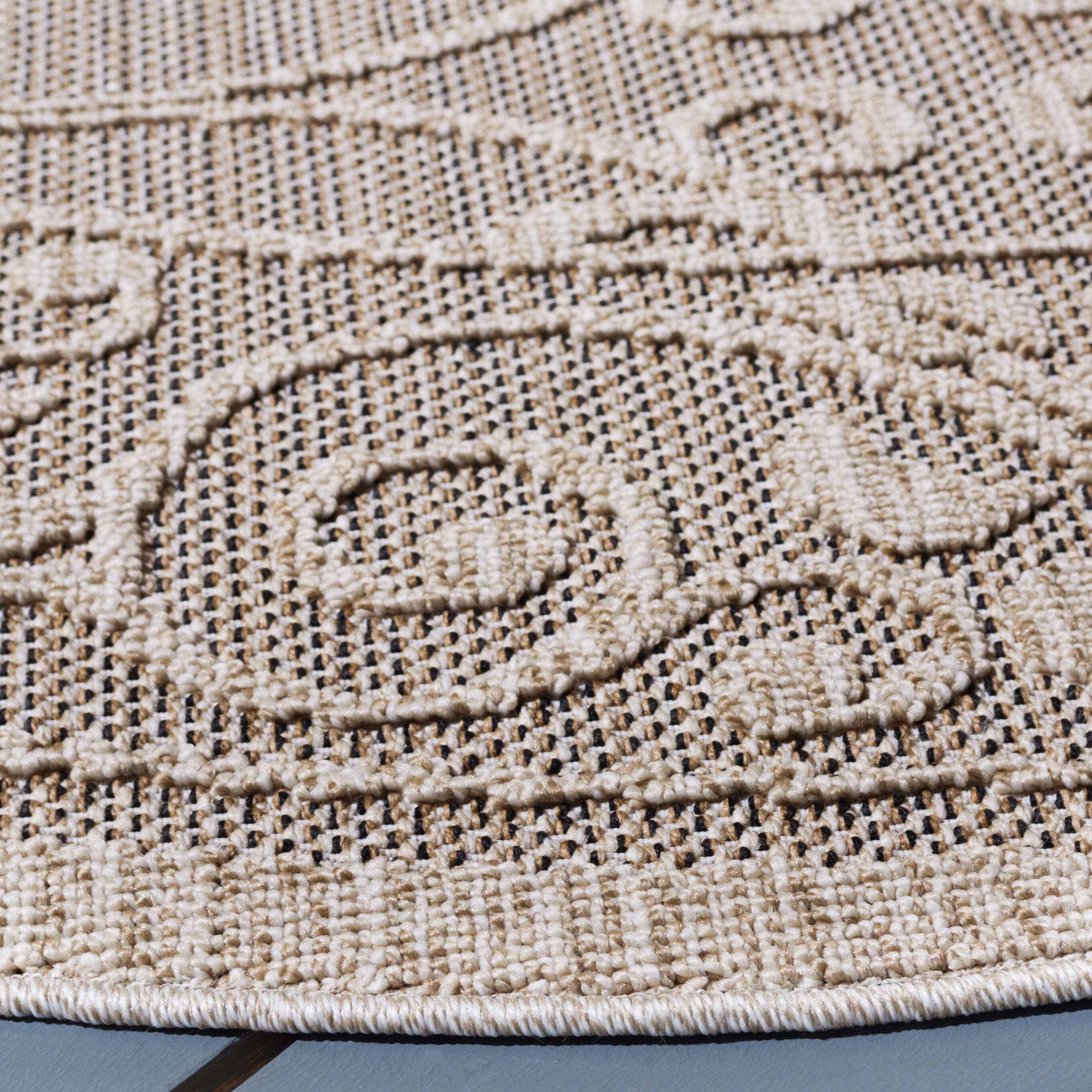 Safavieh Global 6' 7" x 6' 7" Round Area Rug, Beige/Light Beige, large