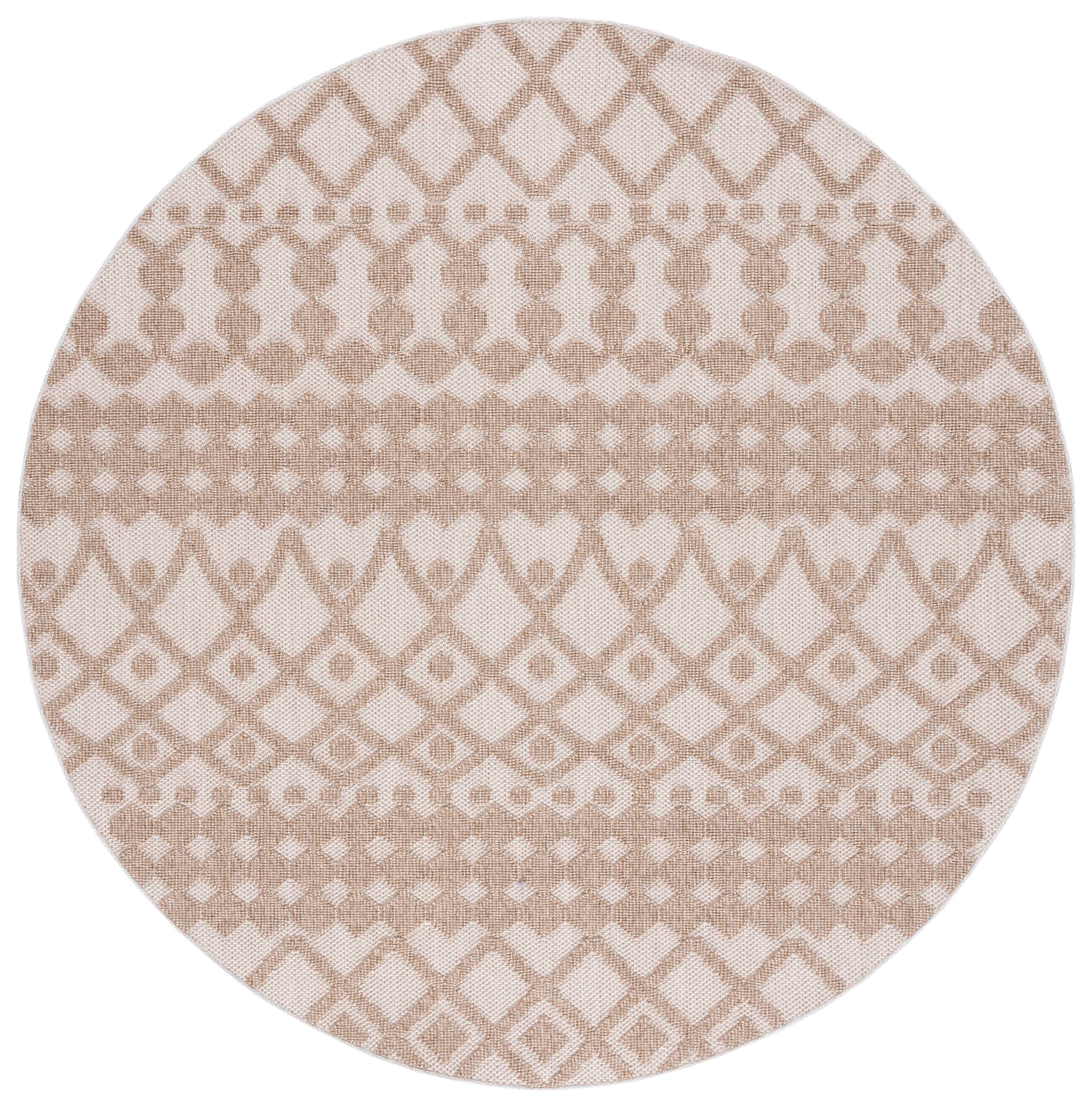 Safavieh Global 6' 7" x 6' 7" Round Area Rug, Beige/Brown, large