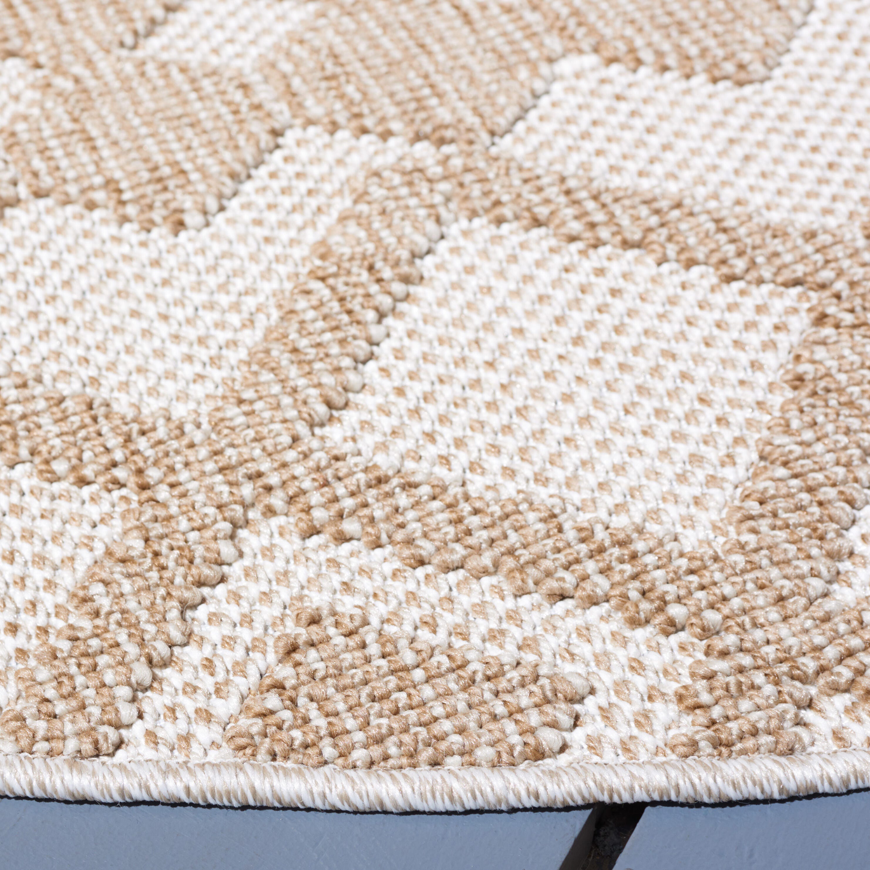 Safavieh Global 6' 7" x 6' 7" Round Area Rug, Beige/Brown, large
