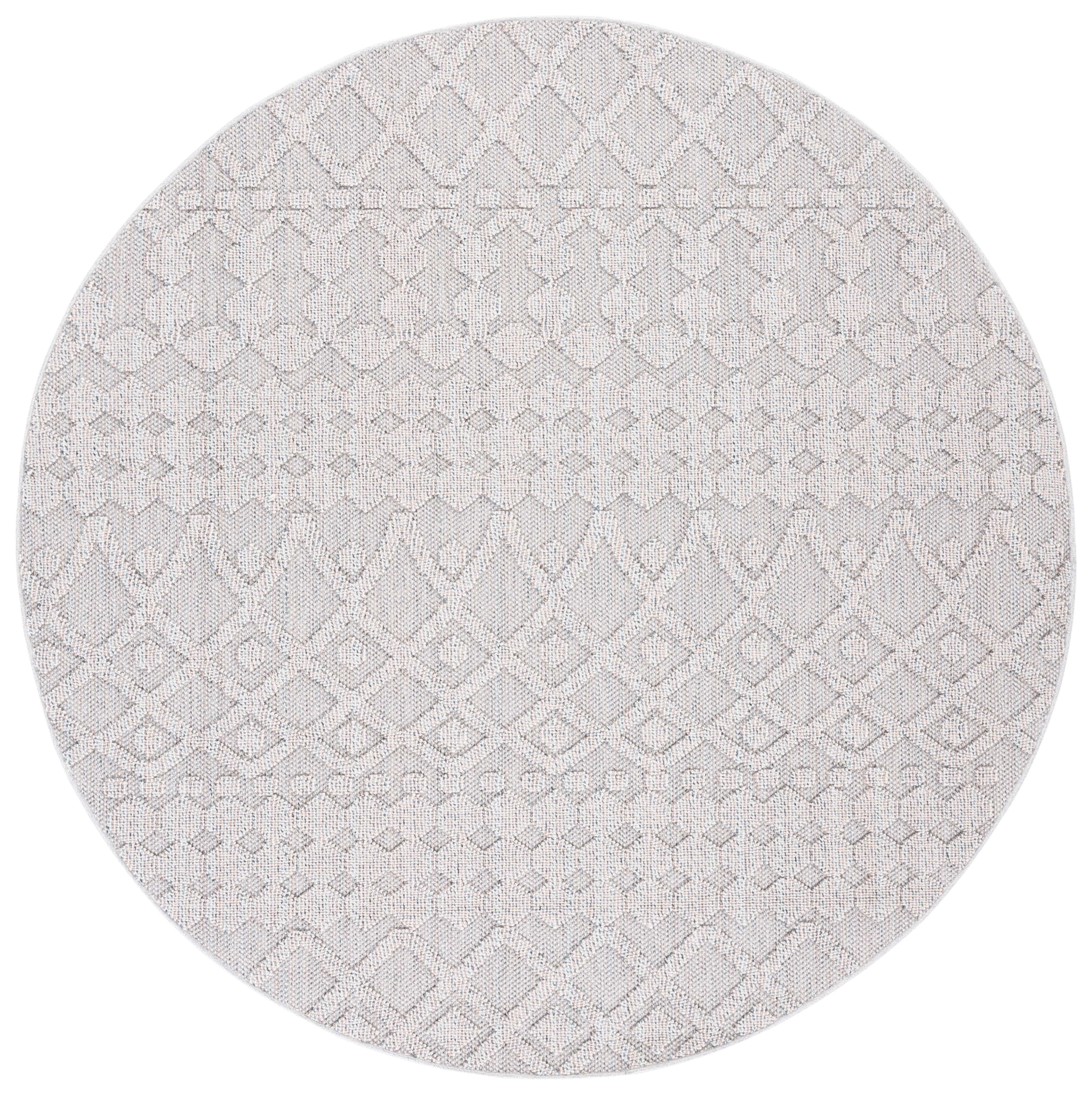 Safavieh Global 6' 7" x 6' 7" Round Area Rug, Gray/Ivory, large