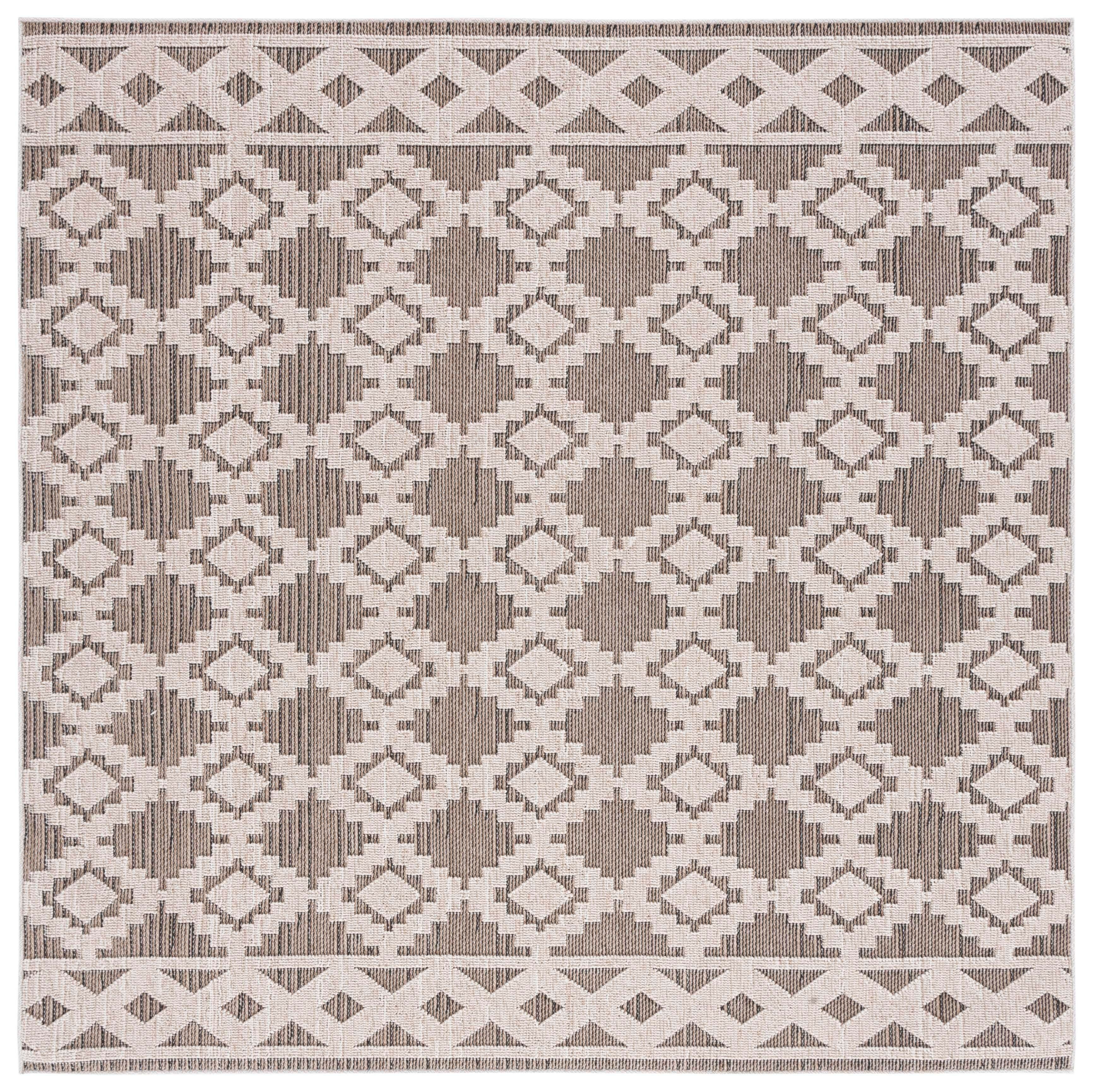 Safavieh Global 6' 7" x 6' 7" Square Area Rug, Beige/Dark Beige, large