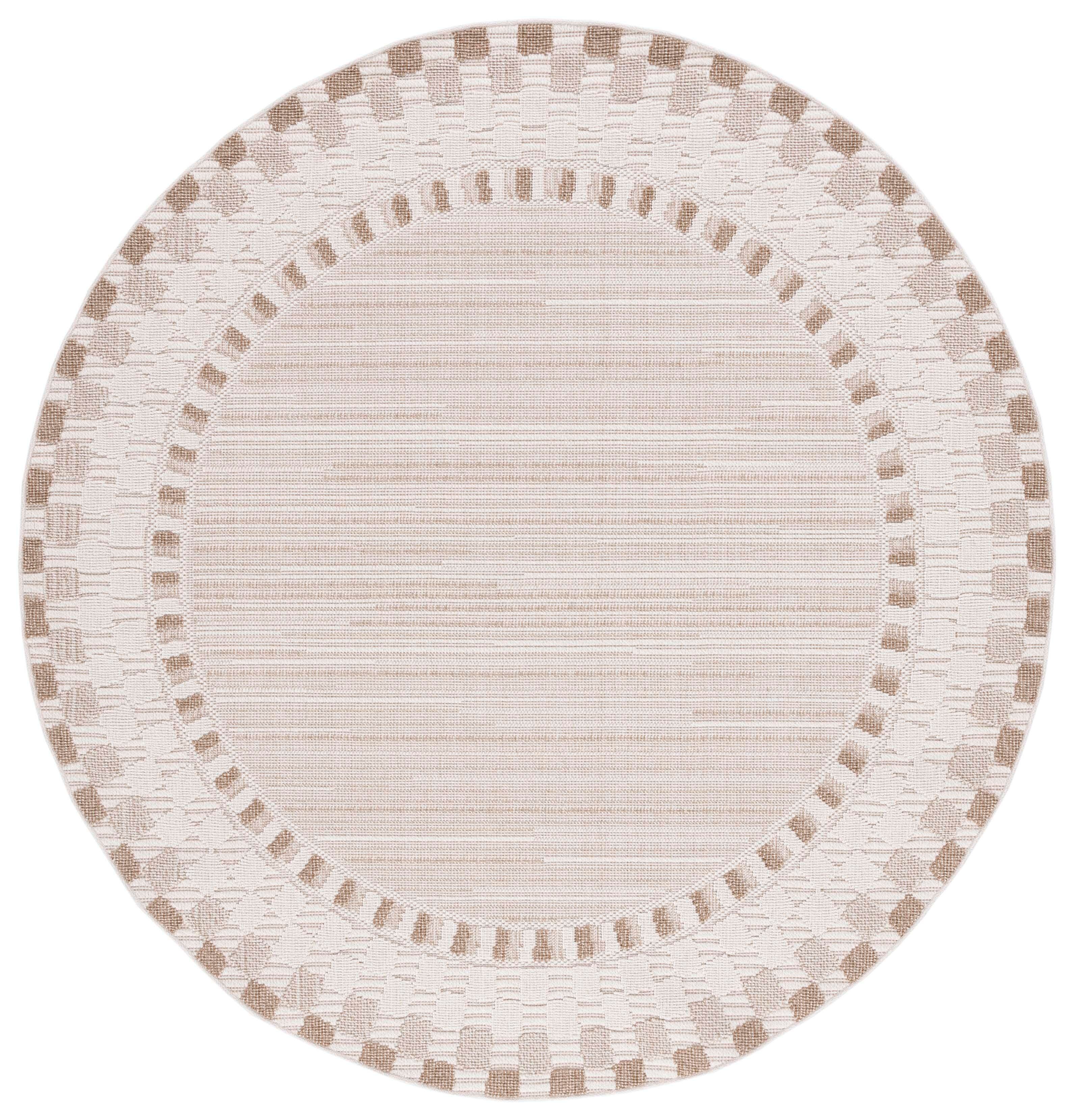 Safavieh Global 6' 7" x 6' 7" Round Area Rug, Beige/Light Beige, large