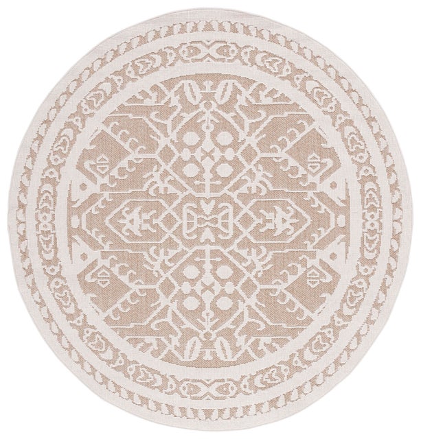 Safavieh Global Anitha 6' 7" x 6' 7" Round Area Rug, Beige/Light Beige