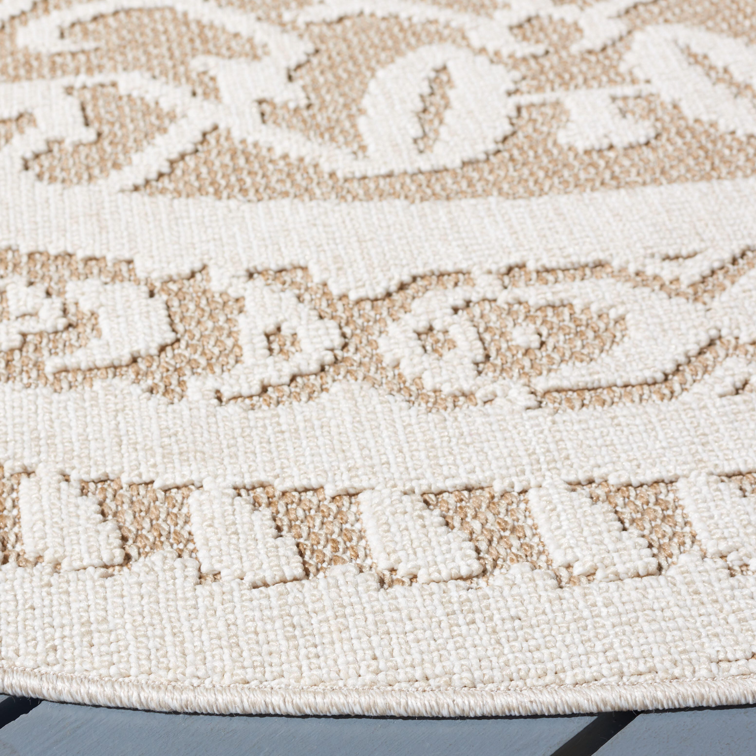 Safavieh Global 6' 7" x 6' 7" Round Area Rug, Beige/Light Beige, large