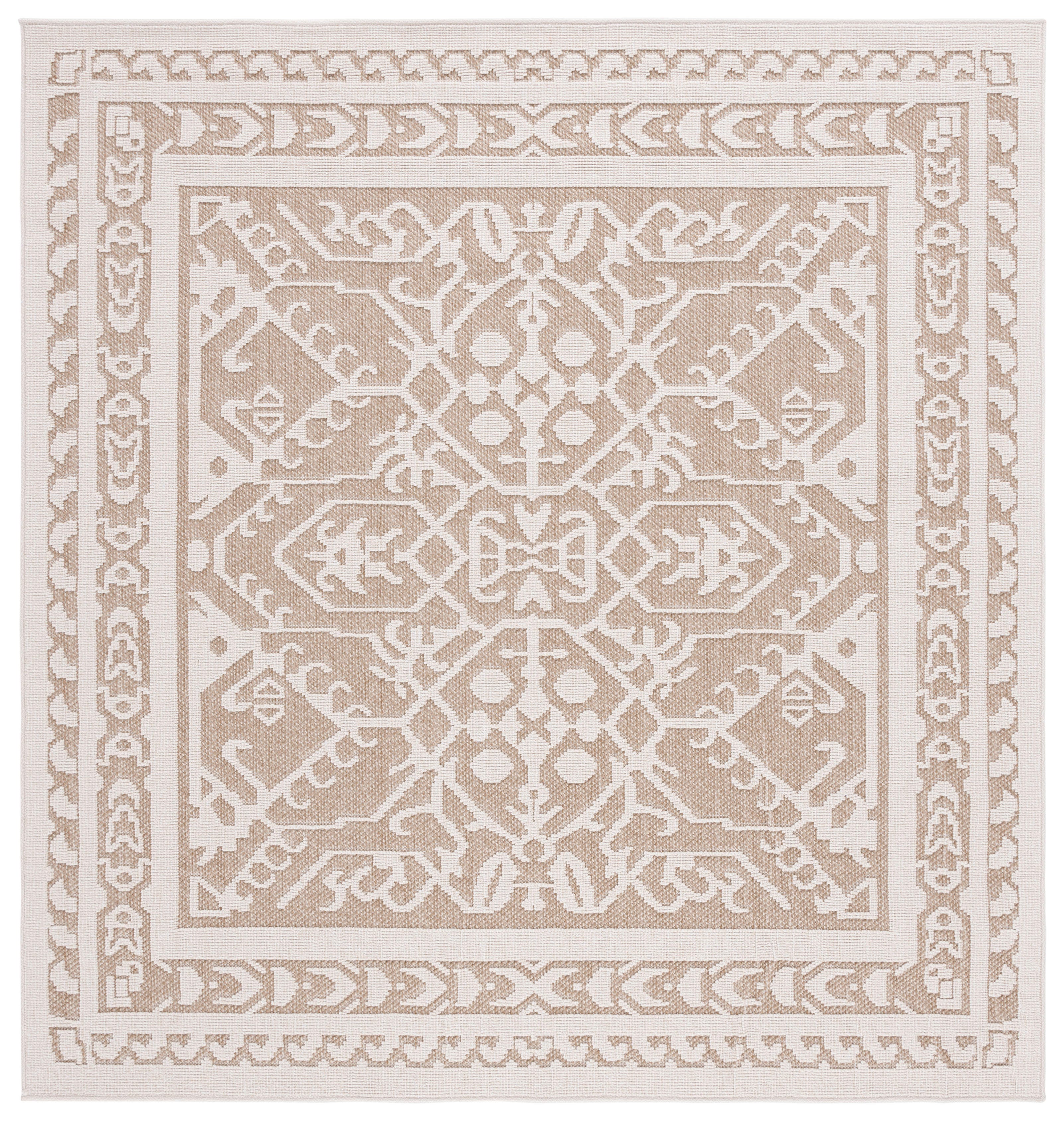 Safavieh Global 6' 7" x 6' 7" Square Area Rug, Beige/Light Beige, large
